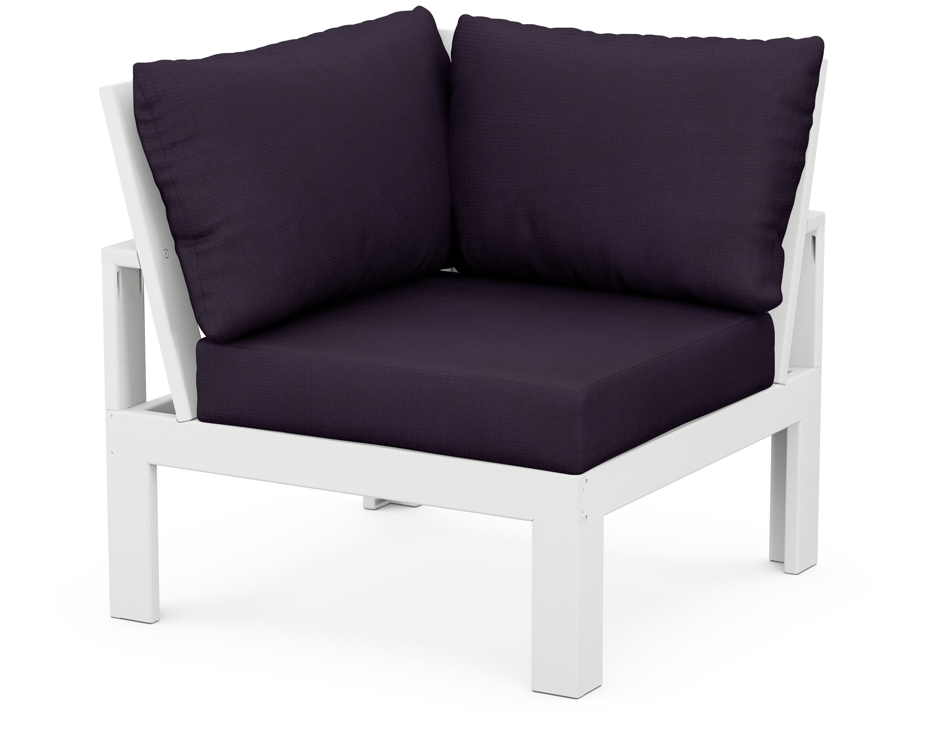 Modular Corner Chair in White / Navy Linen