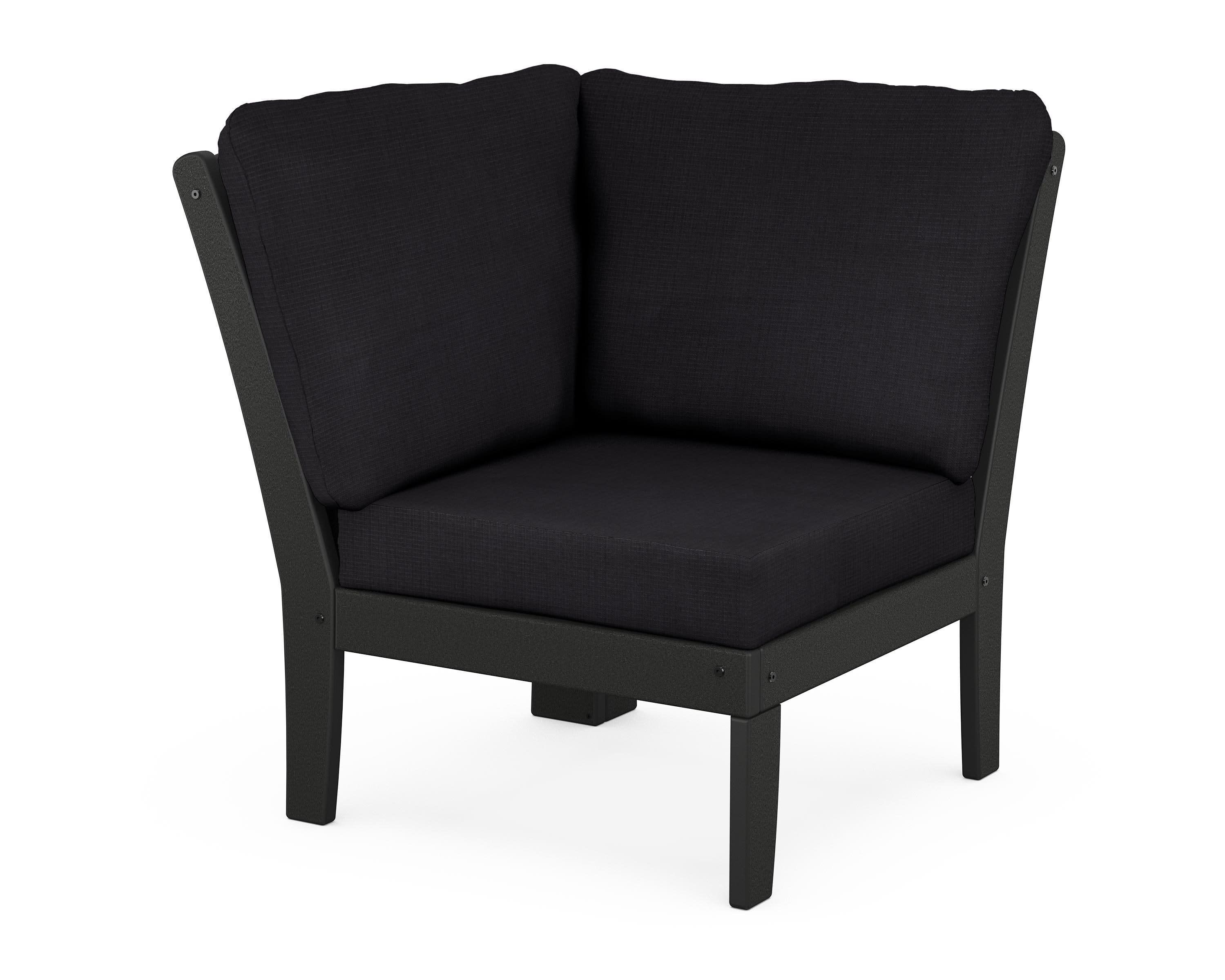 Yacht Club Modular Corner Chair in Charcoal Black / Midnight Linen