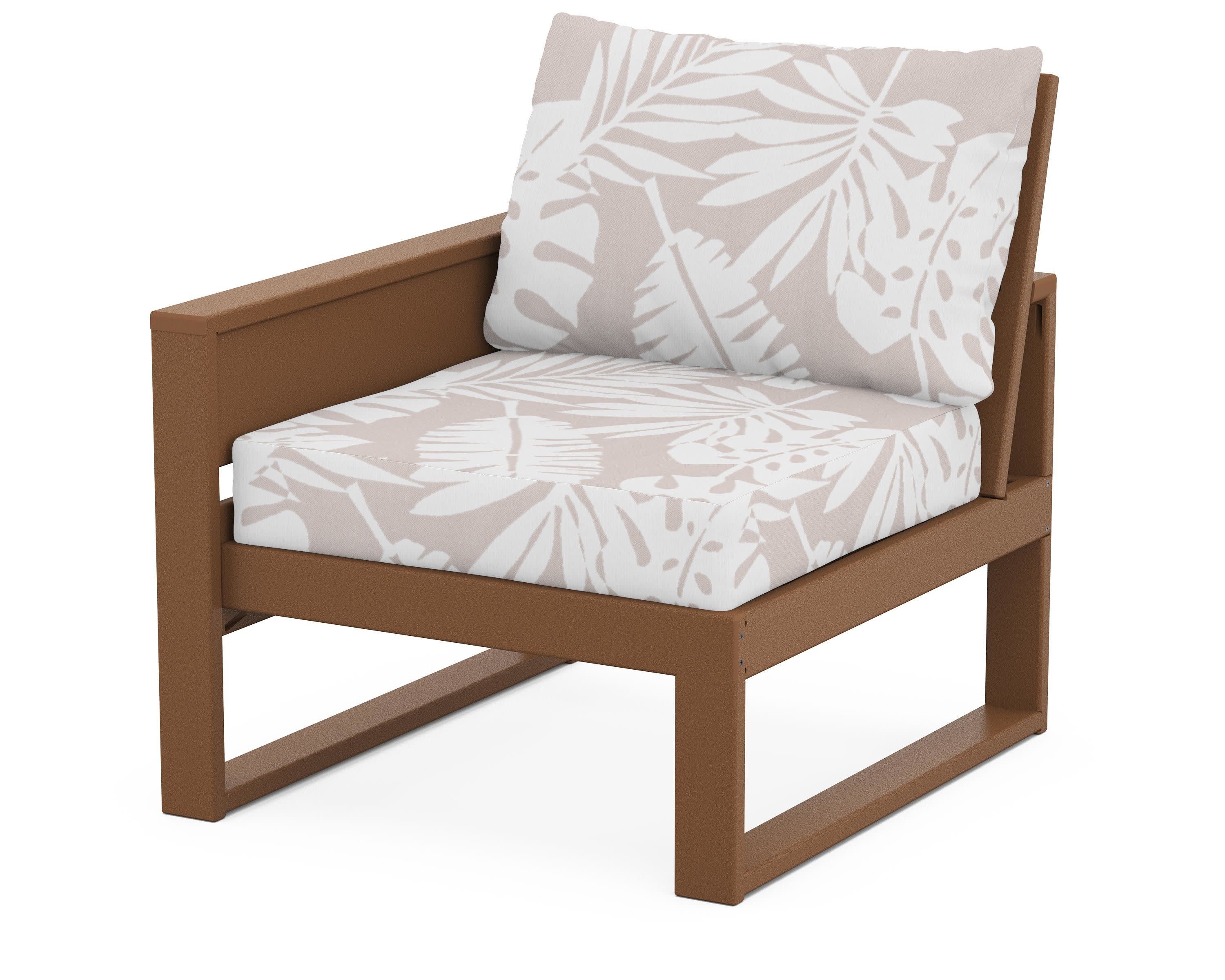 Eastport Modular Left Arm Chair in Tree House / Leaf Dune Burlap