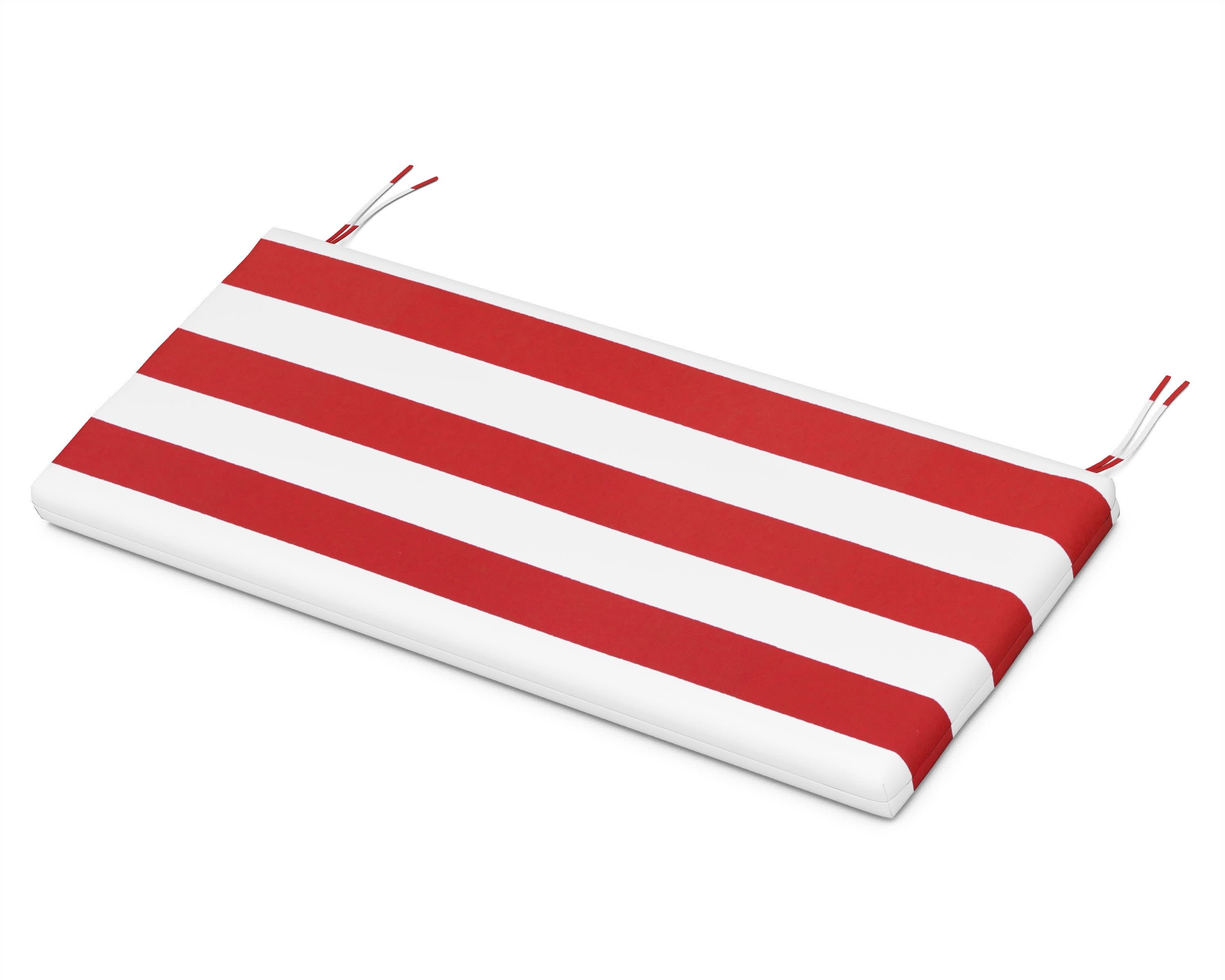 Bench Seat Cushion 17.25"D x 43.5"W x 2.5"H in Cabana Stripe Crimson