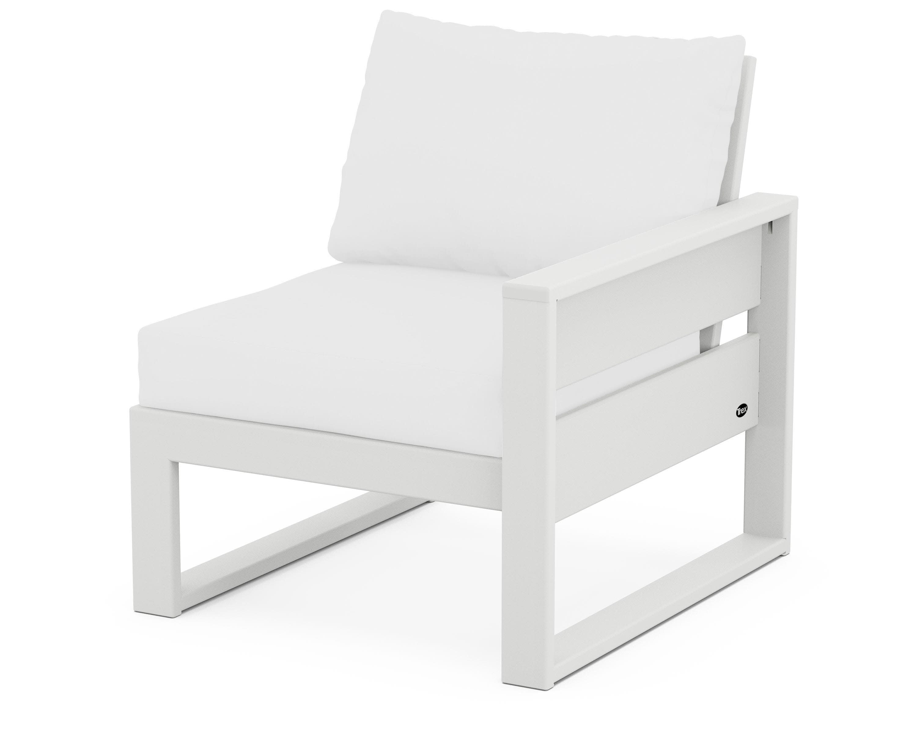 Eastport Modular Right Arm Chair in Classic White / Natural