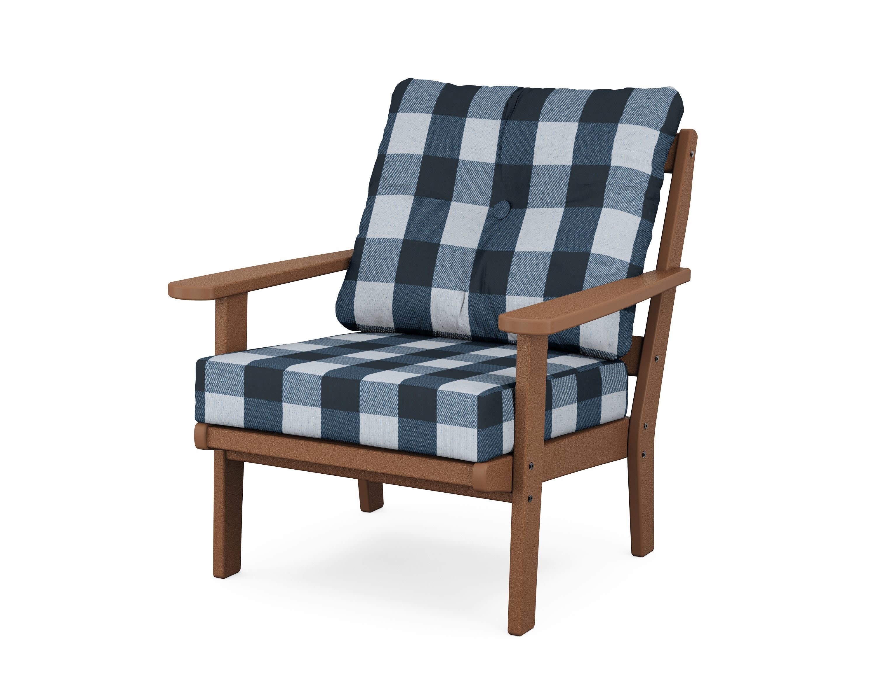 Cape Cod Deep Seating Chair in Tree House / Buffalo Plaid Marine Indigo