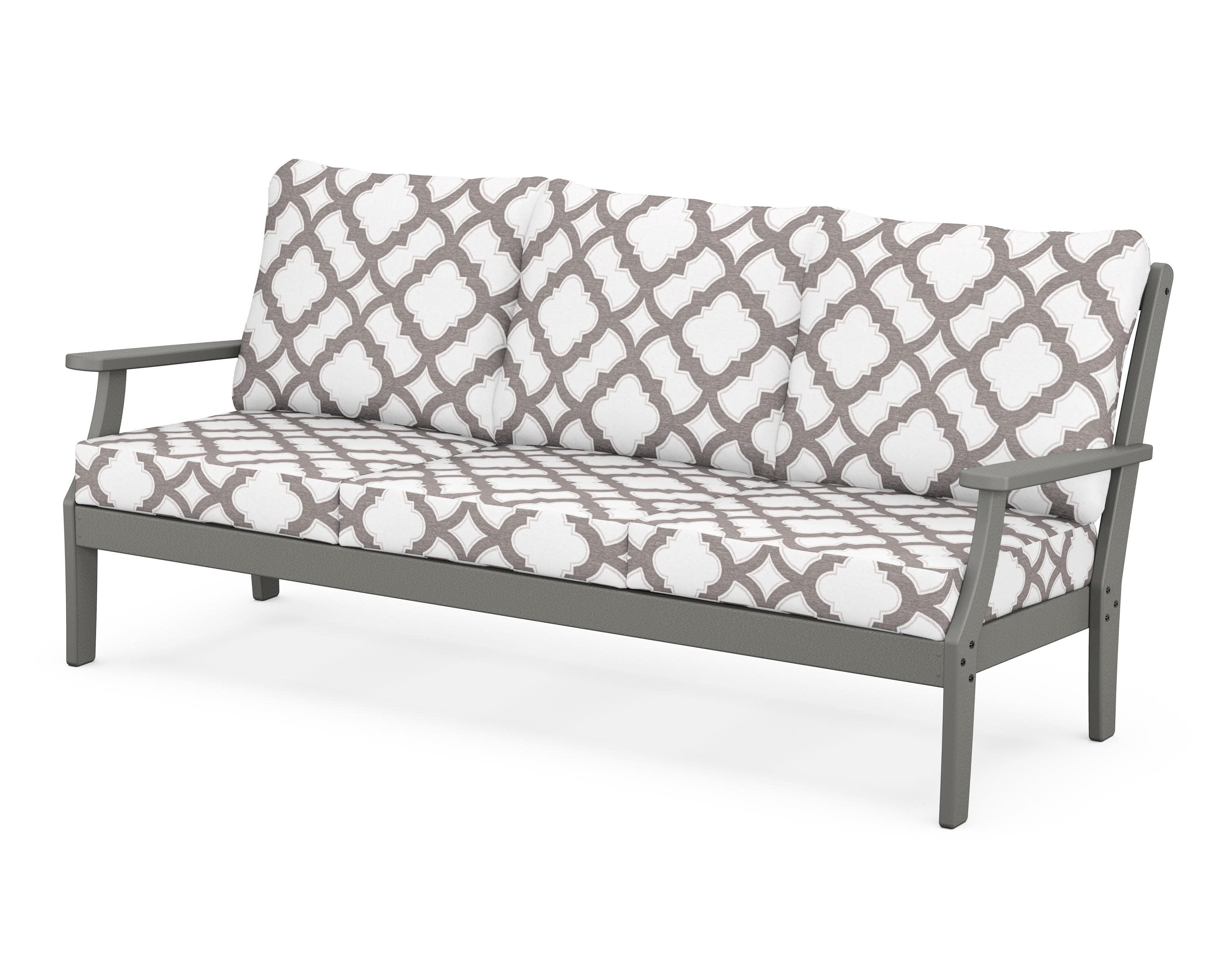 Yacht Club Deep Seating Sofa in Stepping Stone / Trellis Grey Mist