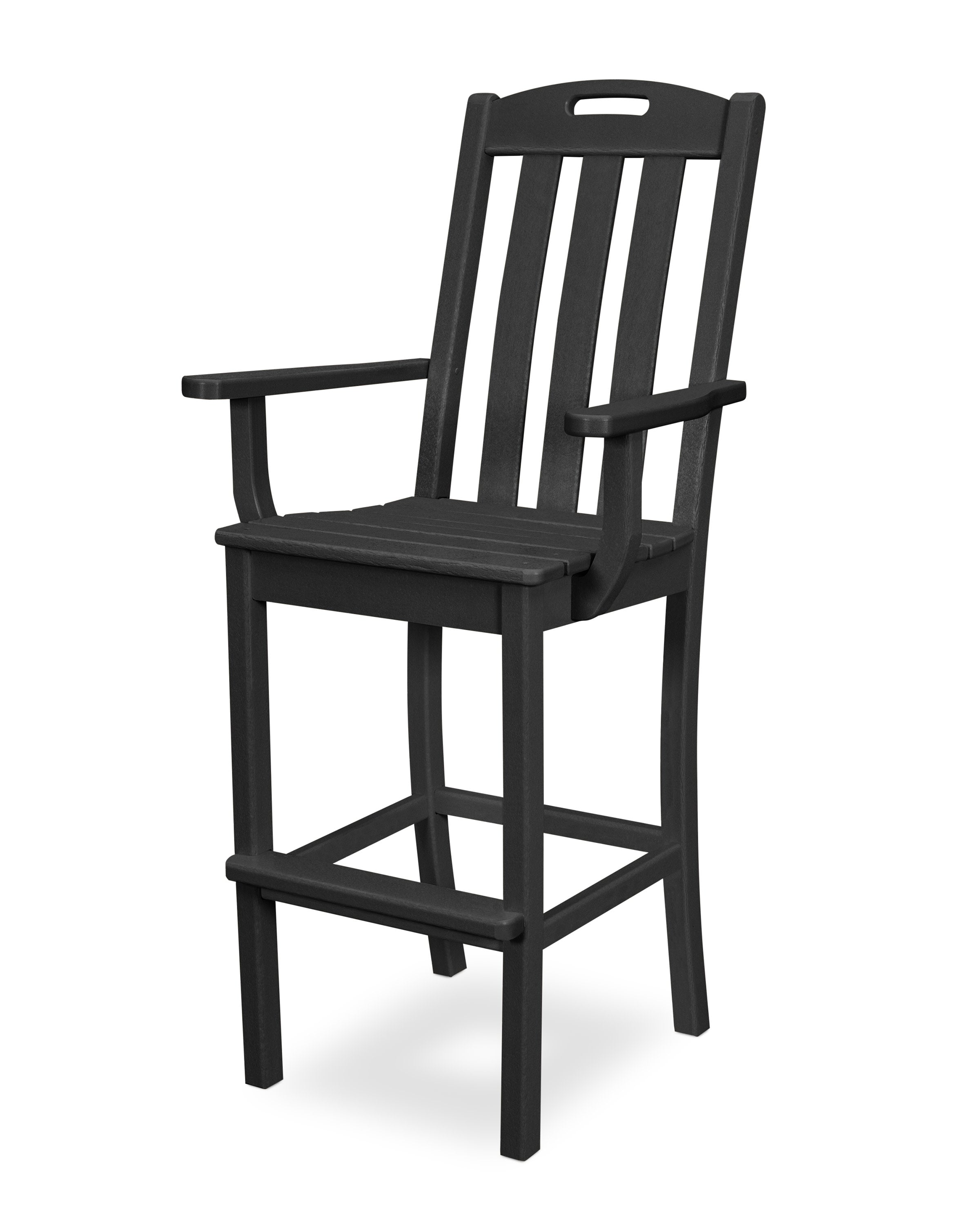 Yacht Club Bar Arm Chair in Charcoal Black