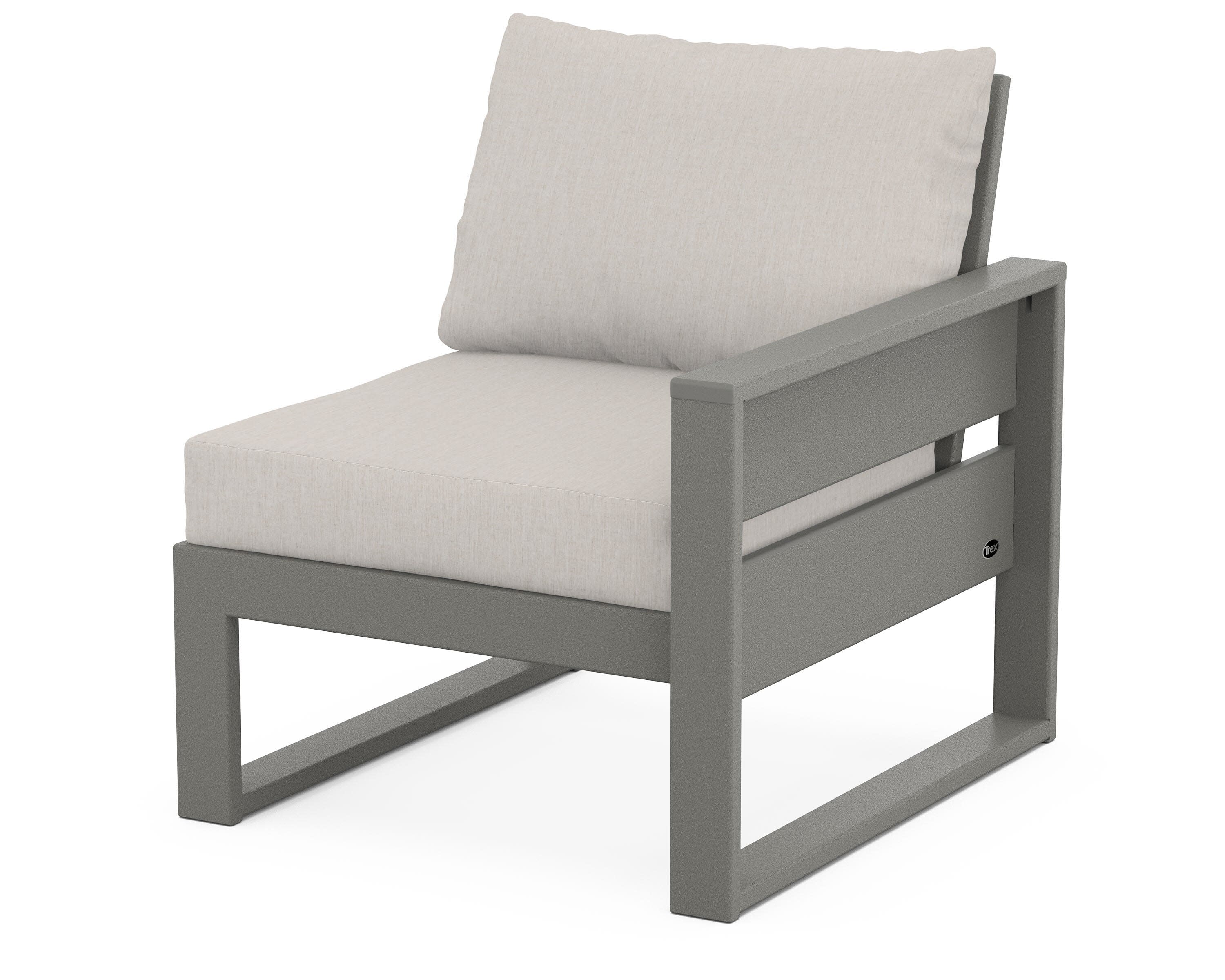 Eastport Modular Right Arm Chair in Stepping Stone / Cast Ash