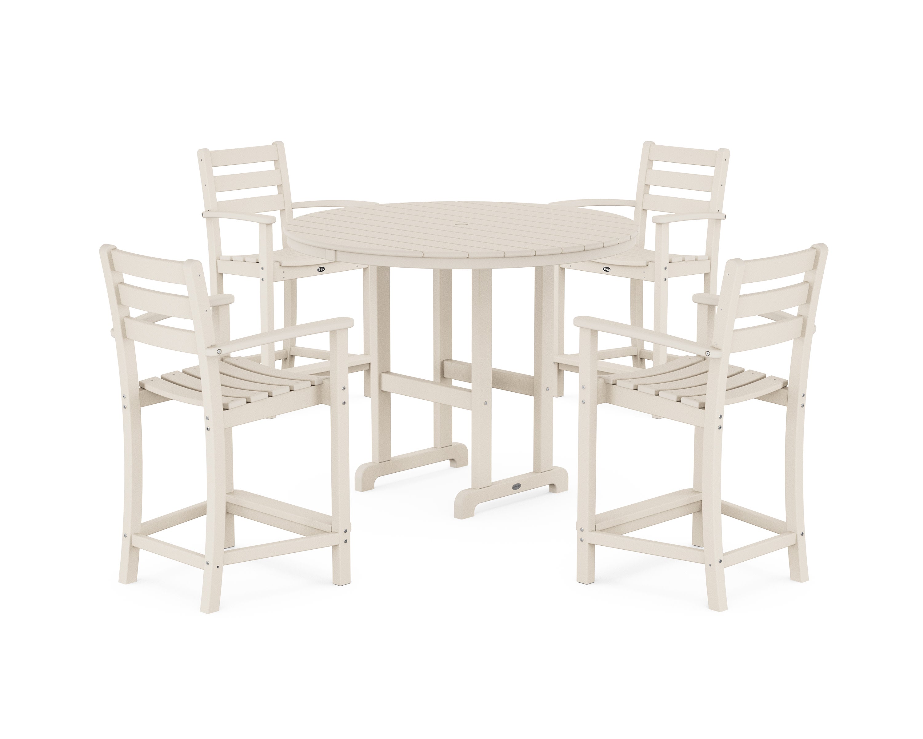 Monterey Bay 5-Piece Arm Chair Counter Set in Sand Castle