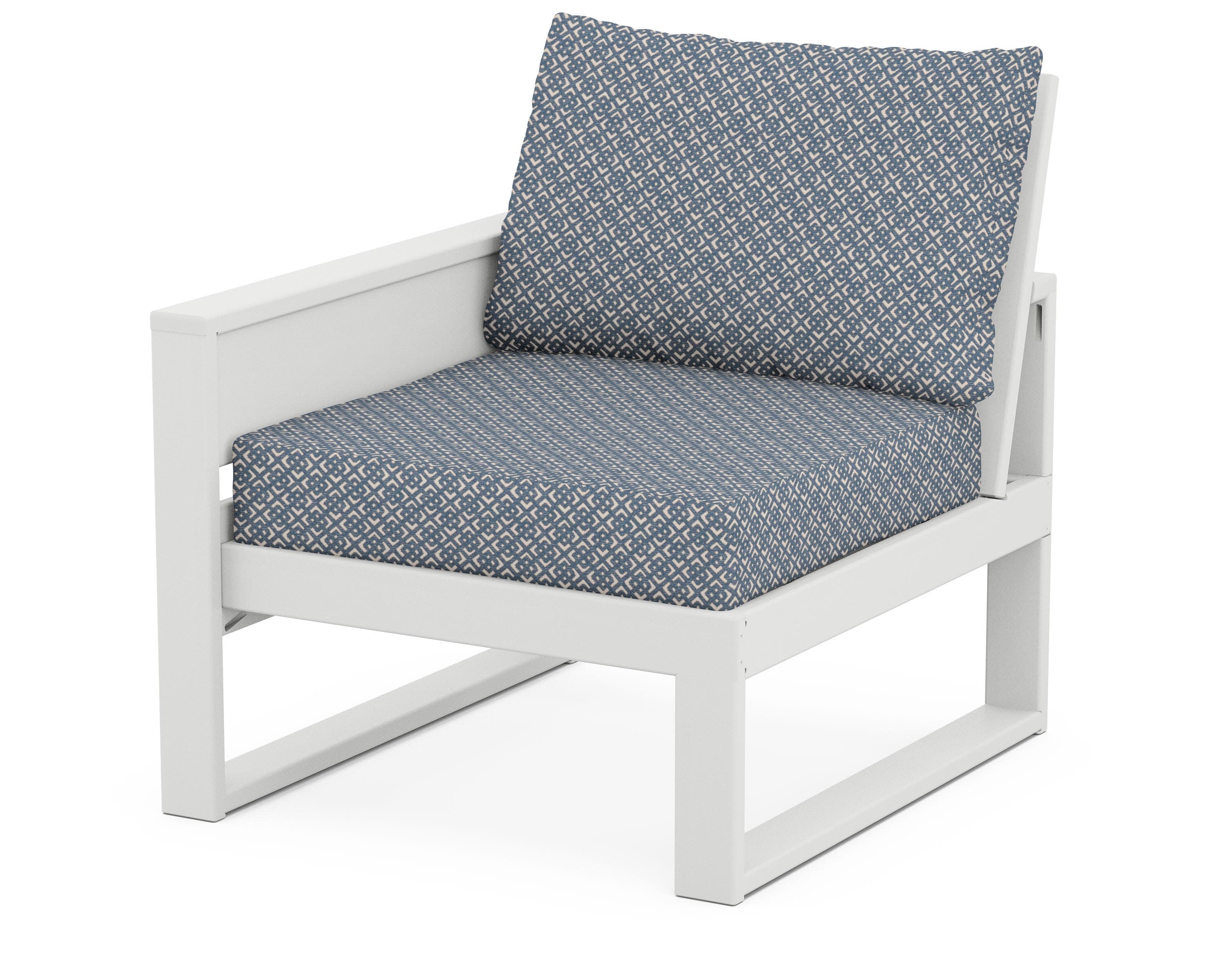 Eastport Modular Left Arm Chair in Classic White / Hopscotch