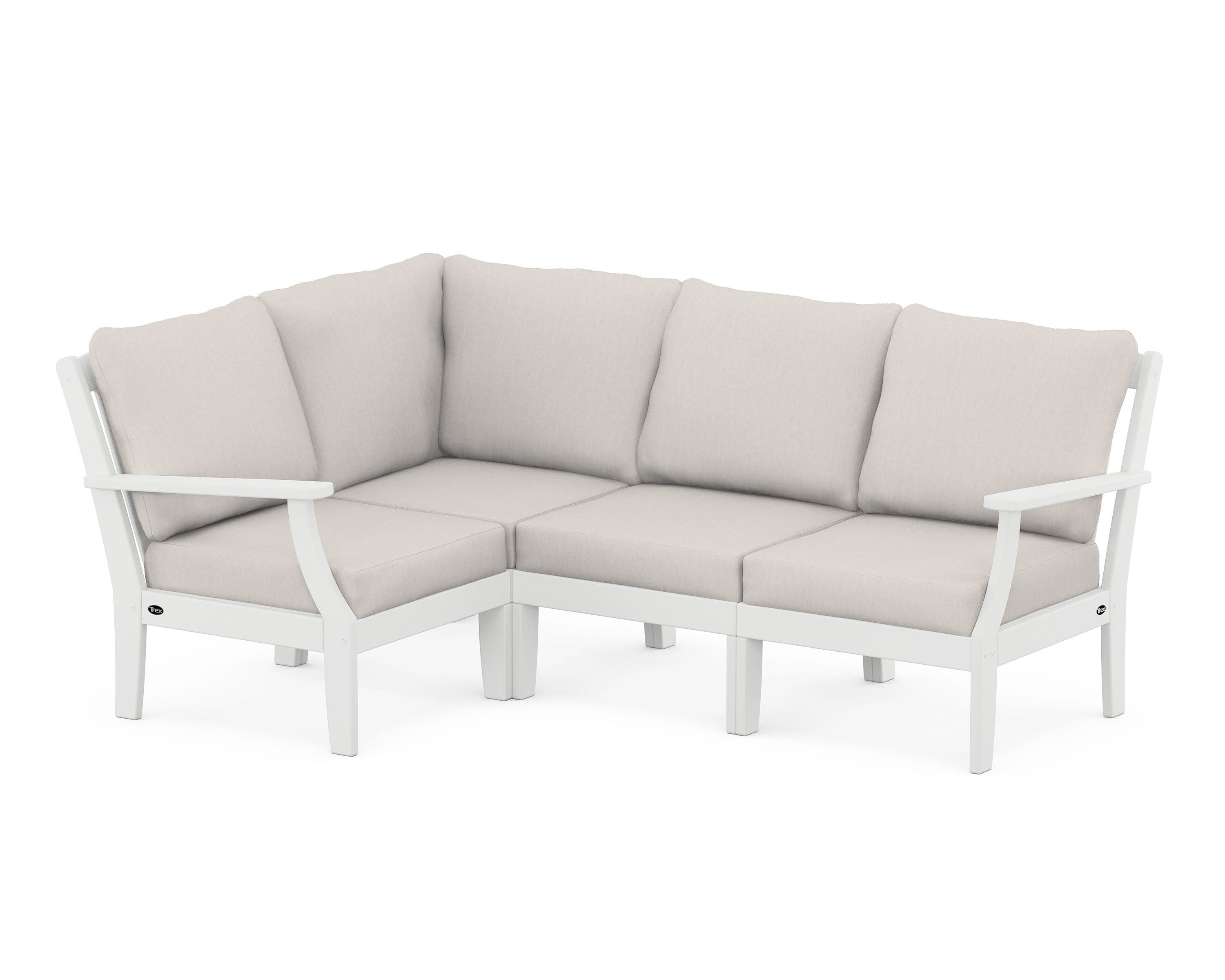 Yacht Club Modular 4-Piece Deep Seating Set in Classic White / Cast Ash