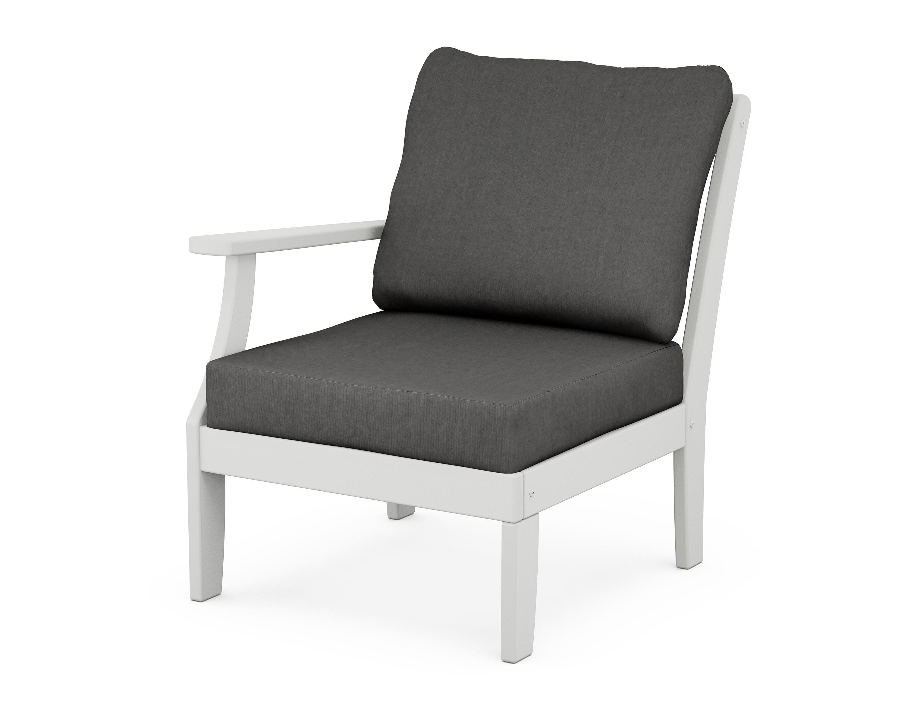 Yacht Club Modular Left Arm Chair in Classic White / Spectrum Carbon