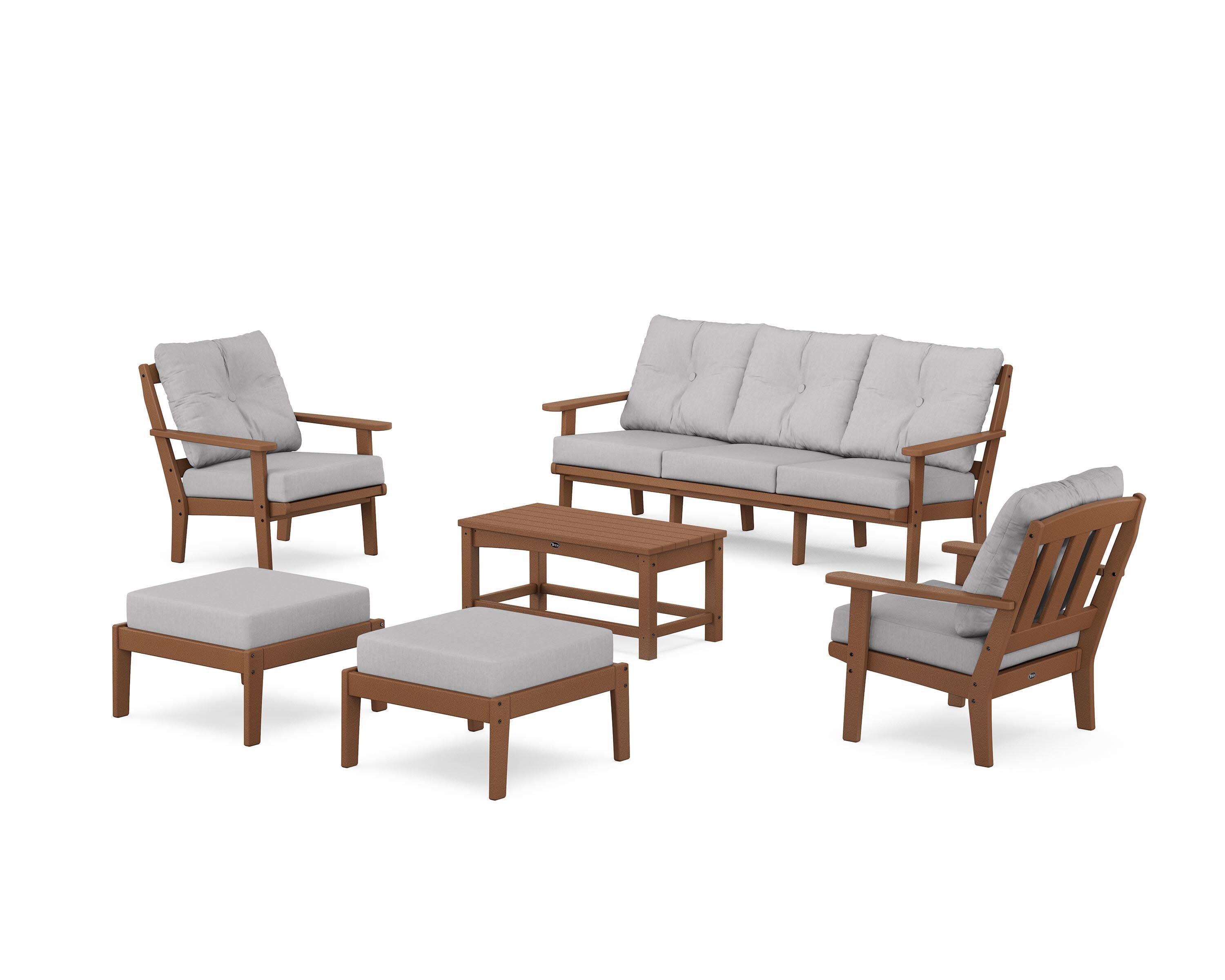Cape Cod 6-Piece Lounge Sofa Set in Tree House / Granite