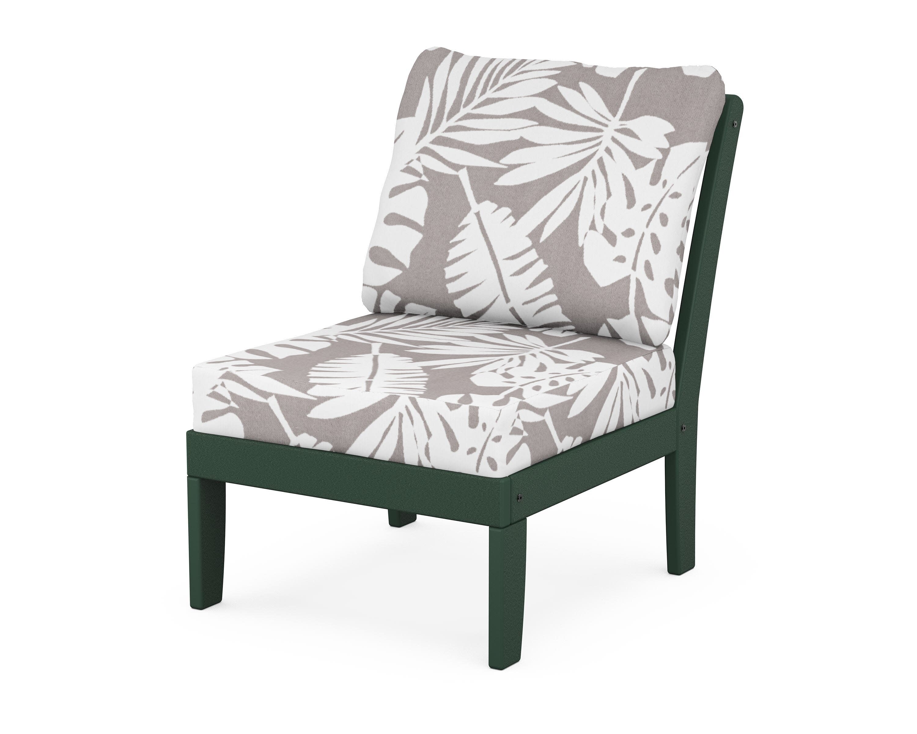 Yacht Club Modular Armless Chair in Rainforest Canopy / Leaf Grey Mist
