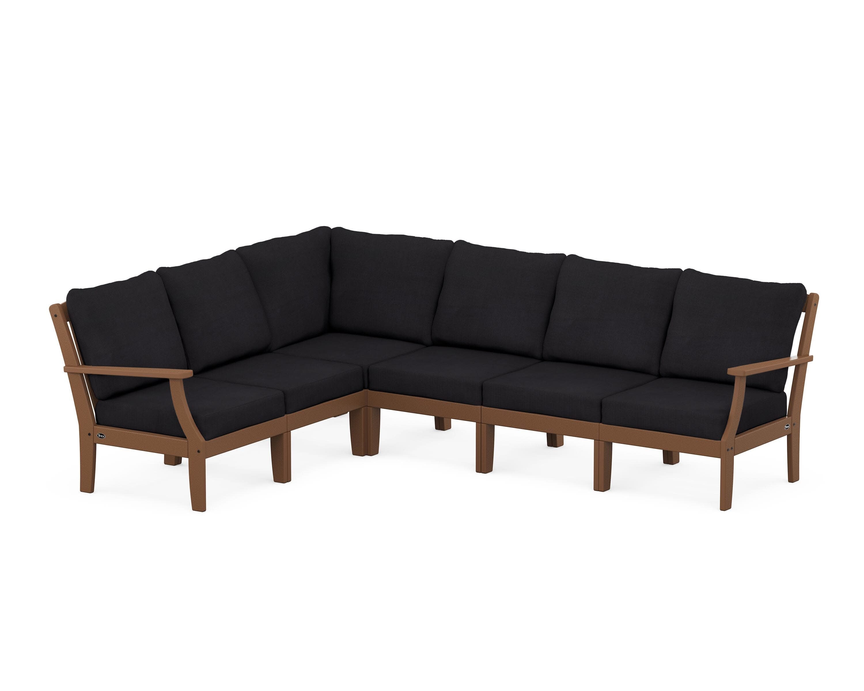 Yacht Club Modular 6-Piece Deep Seating Set in Tree House / Midnight Linen
