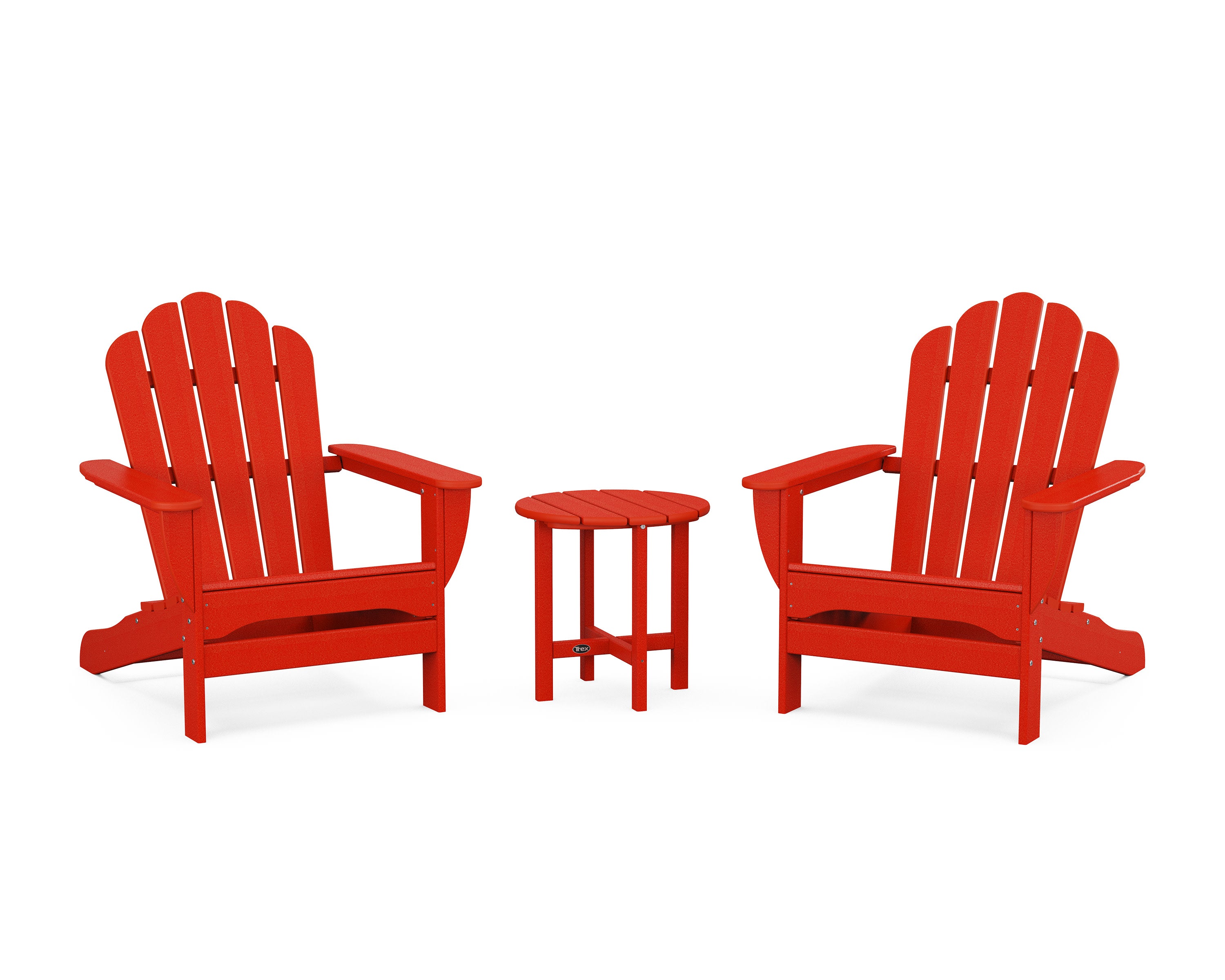 3-Piece Monterey Bay Oversized Adirondack Set in Sunset Red
