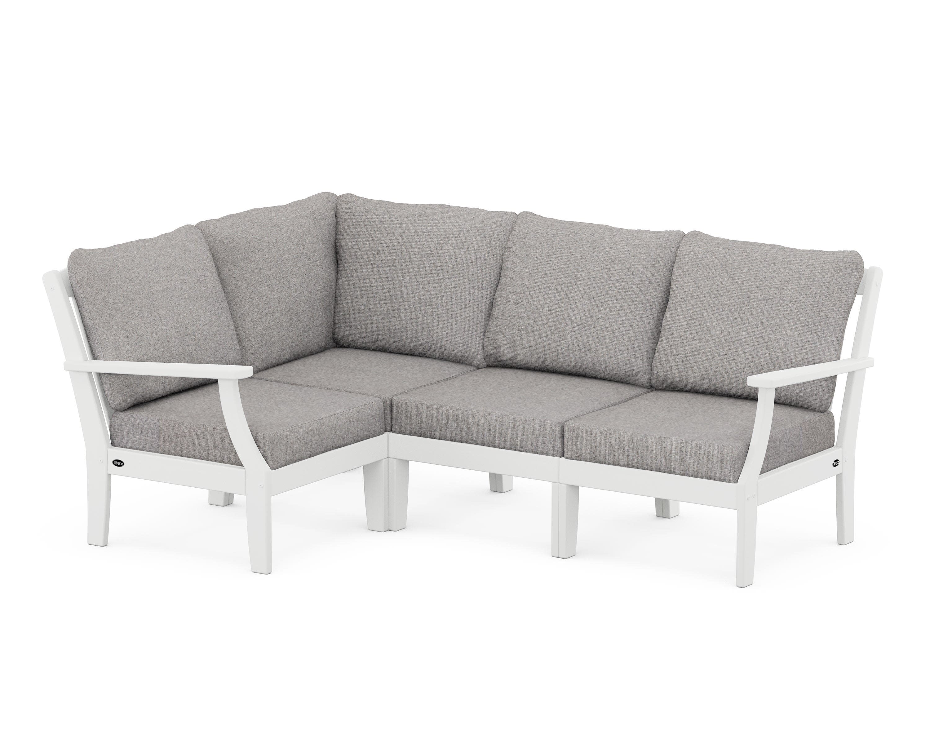 Yacht Club Modular 4-Piece Deep Seating Set in Classic White / Grey Mist