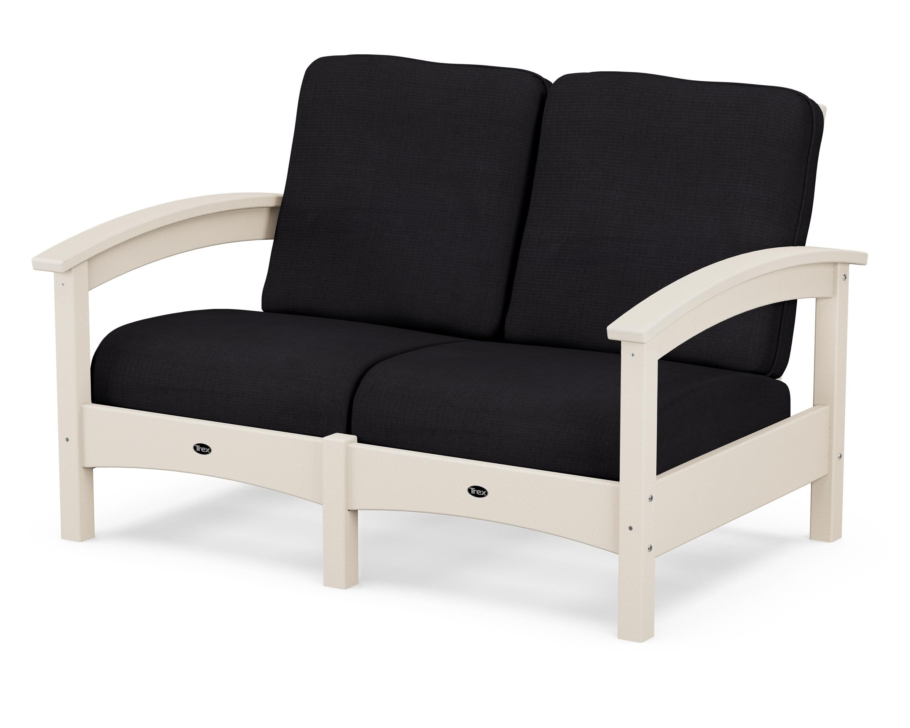 Rockport Club Loveseat in Sand Castle / Midnight Linen