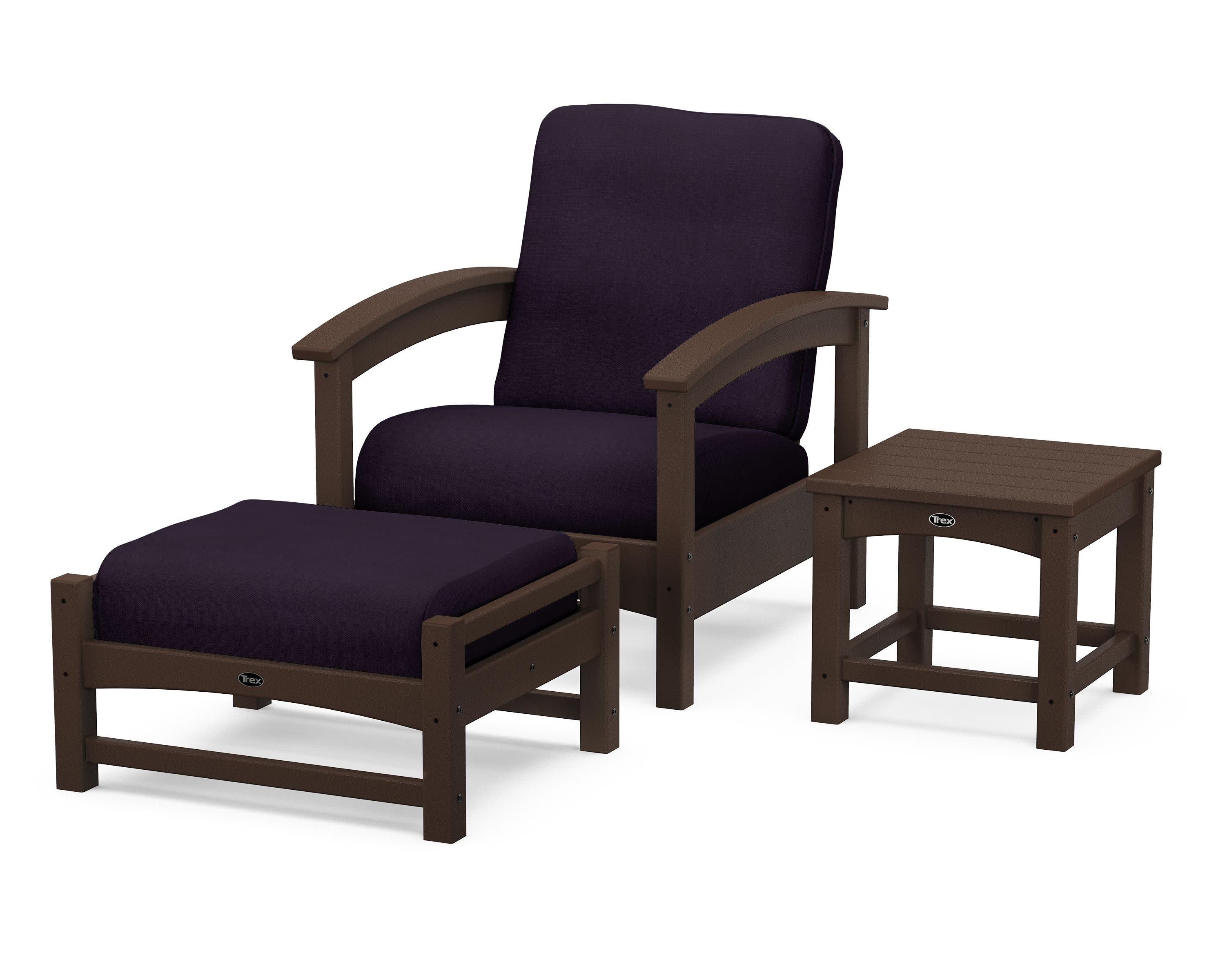 Rockport 3-Piece Deep Seating Set in Vintage Lantern / Navy Linen