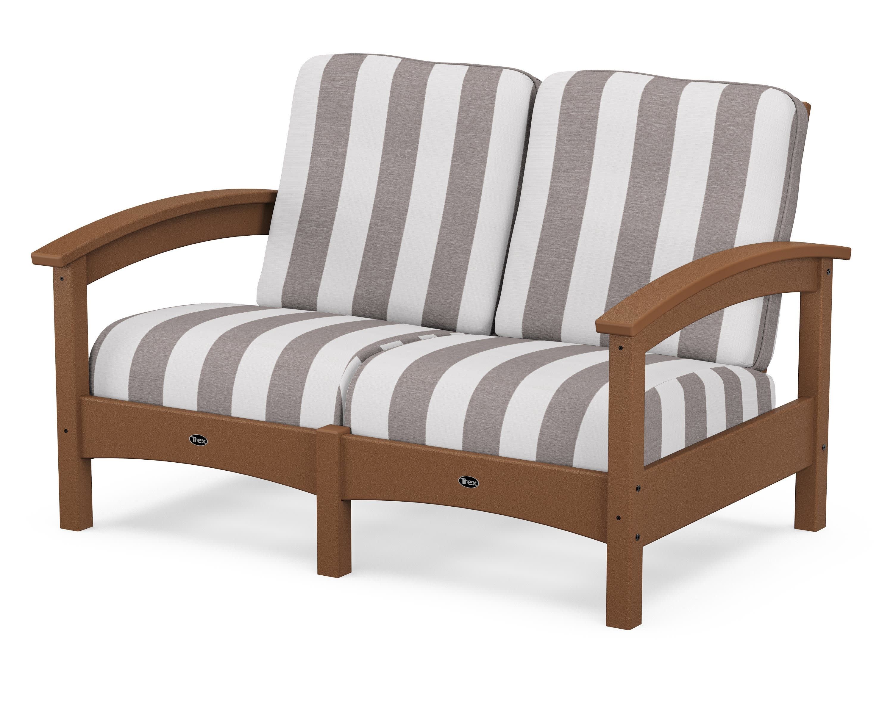 Rockport Club Loveseat in Tree House / Cabana Stripe Grey Mist