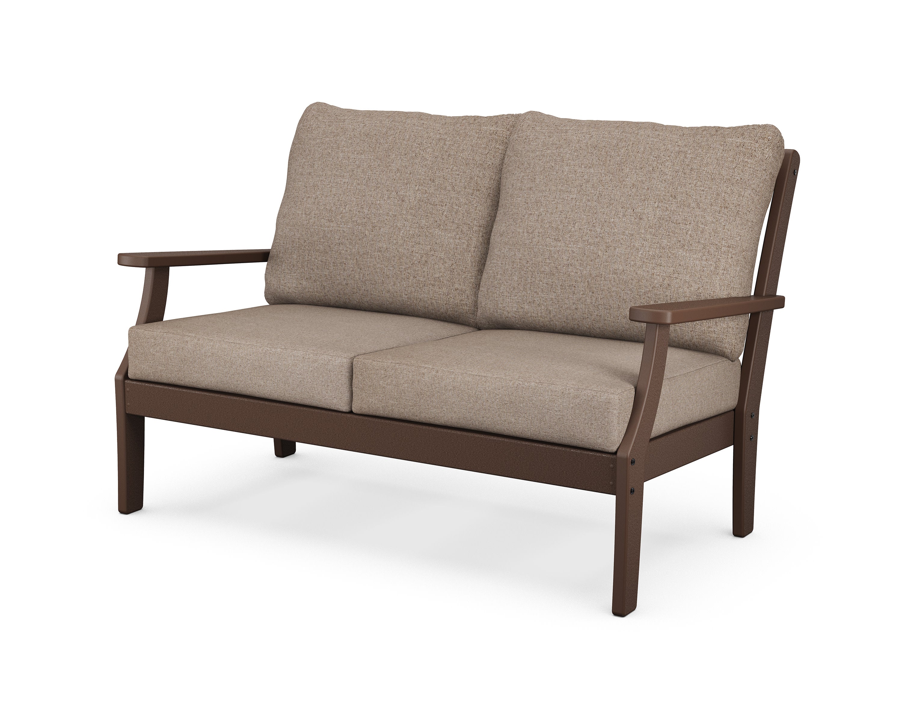 Yacht Club Deep Seating Loveseat in Vintage Lantern / Spiced Burlap