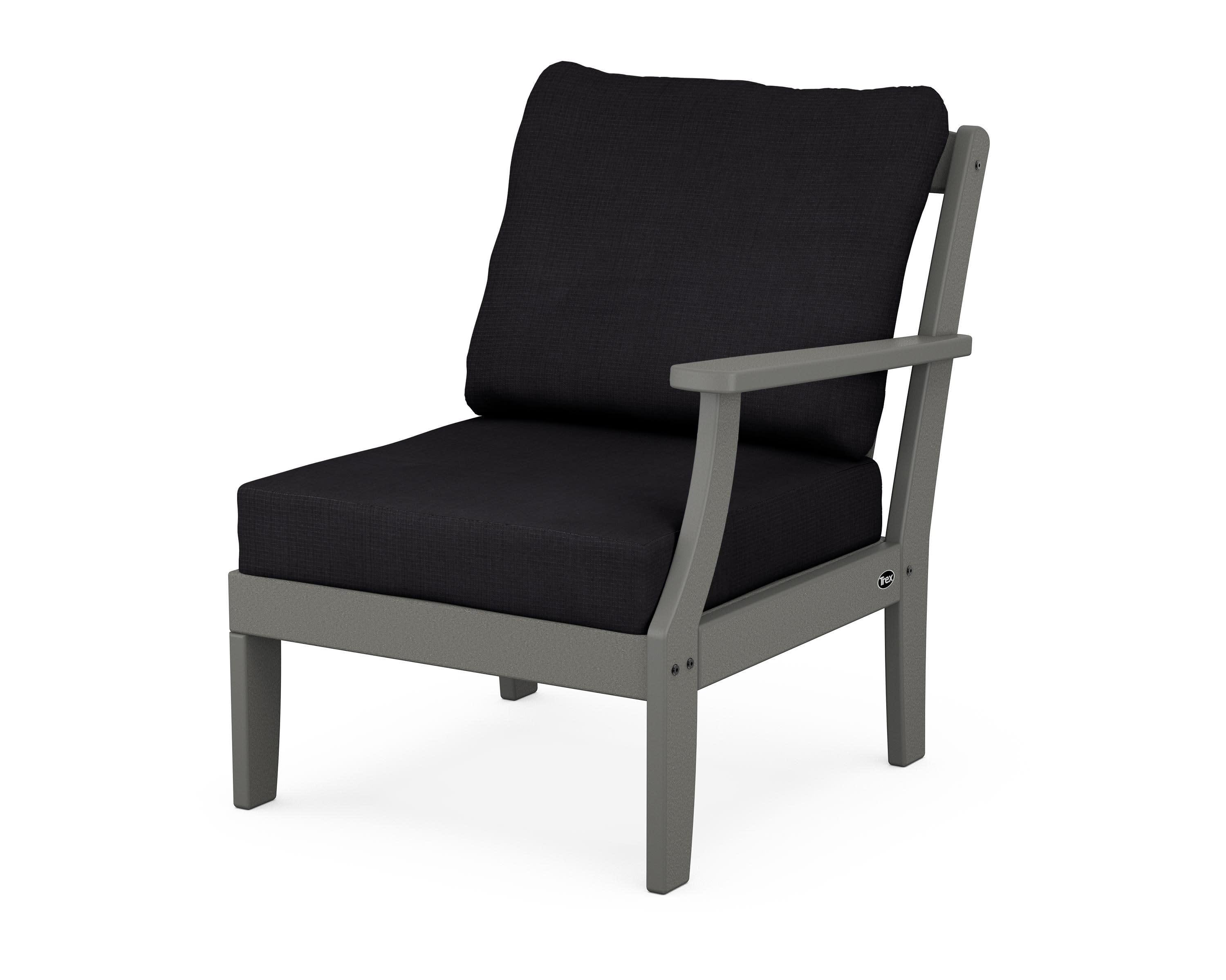 Yacht Club Modular Right Arm Chair in Stepping Stone / Midnight Linen