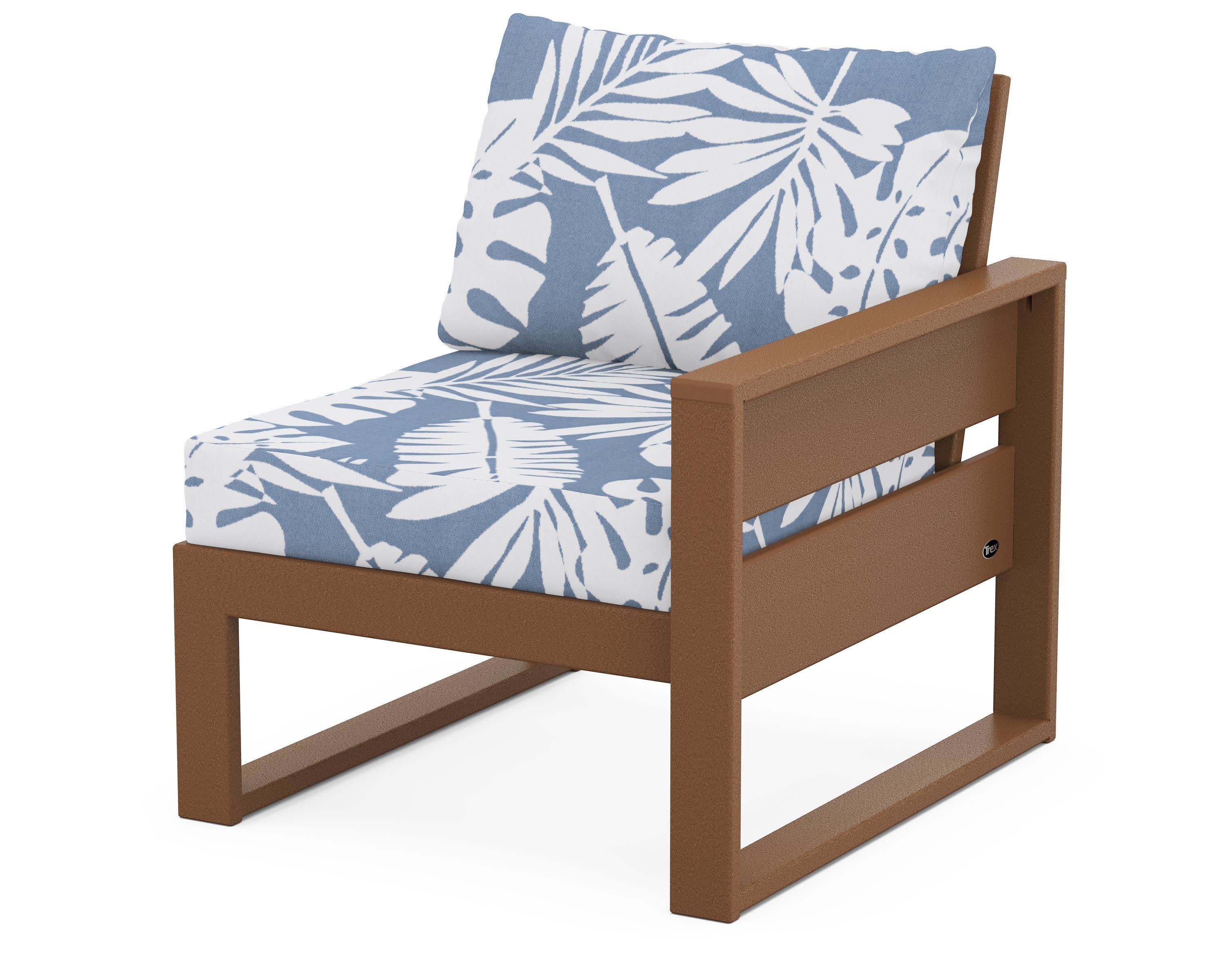 Eastport Modular Right Arm Chair in Tree House / Leaf Sky Blue