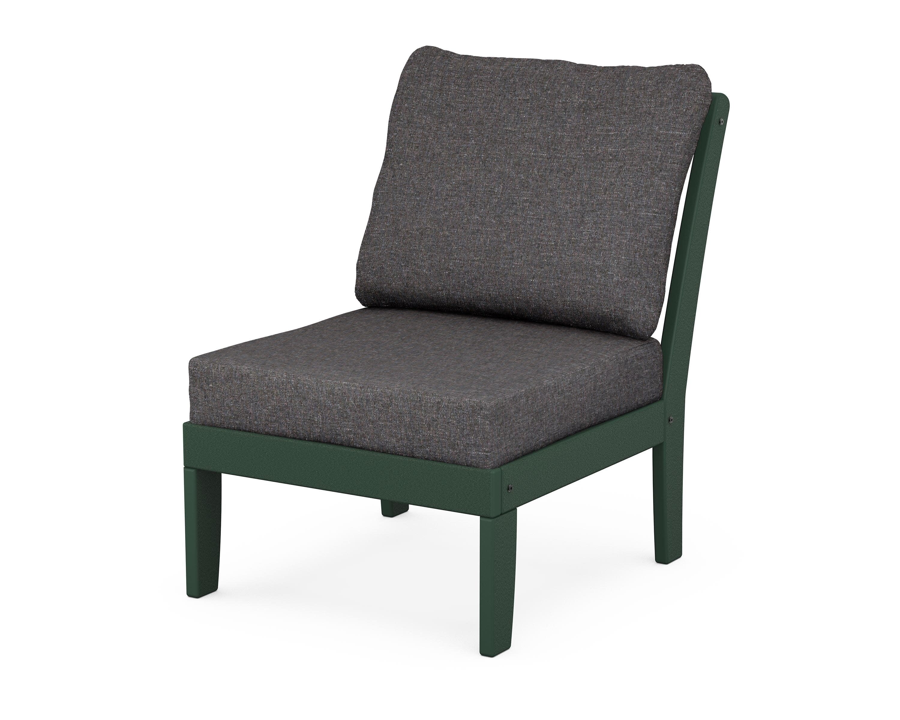 Yacht Club Modular Armless Chair in Rainforest Canopy / Ash Charcoal