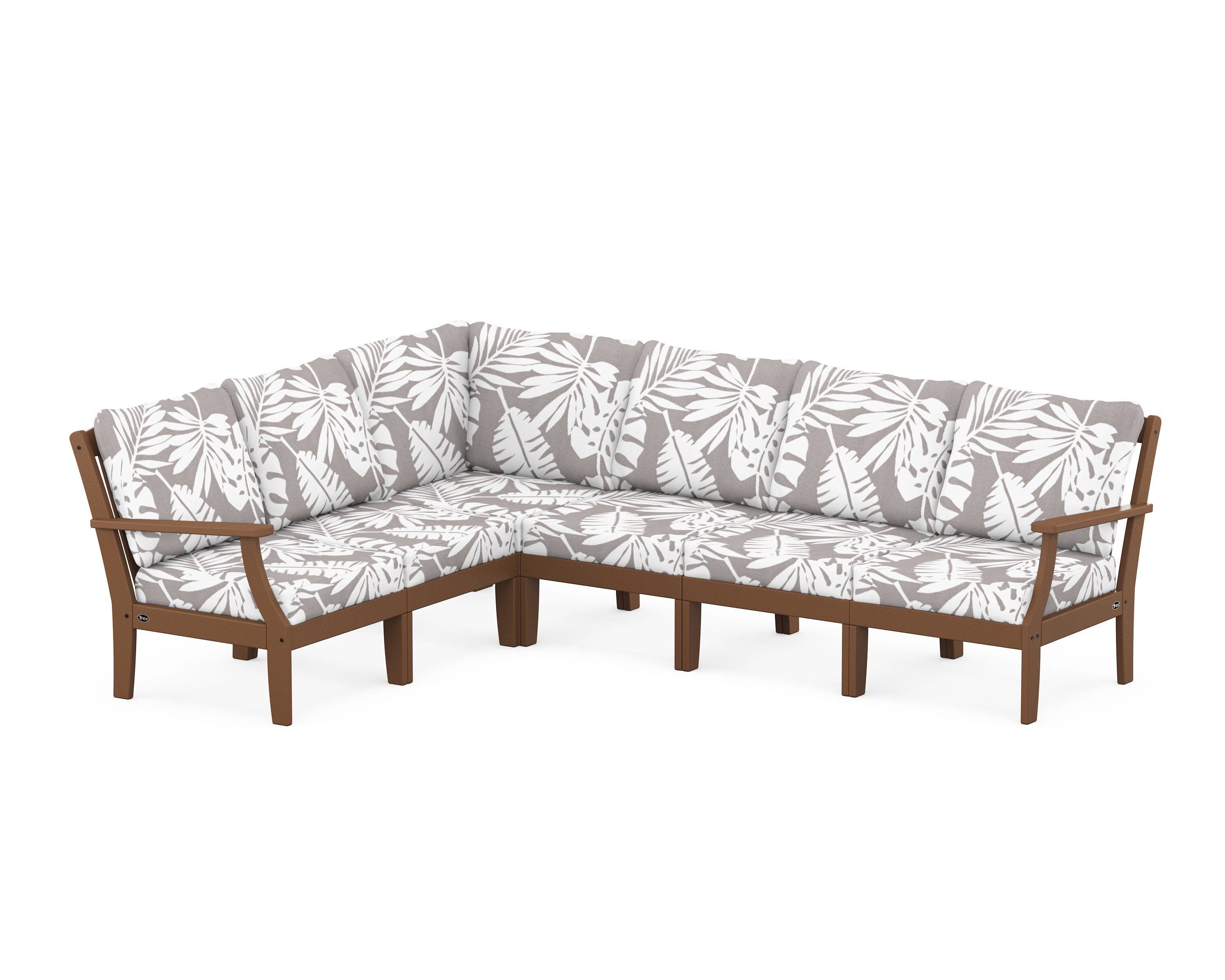 Yacht Club Modular 6-Piece Deep Seating Set in Tree House / Leaf Grey Mist