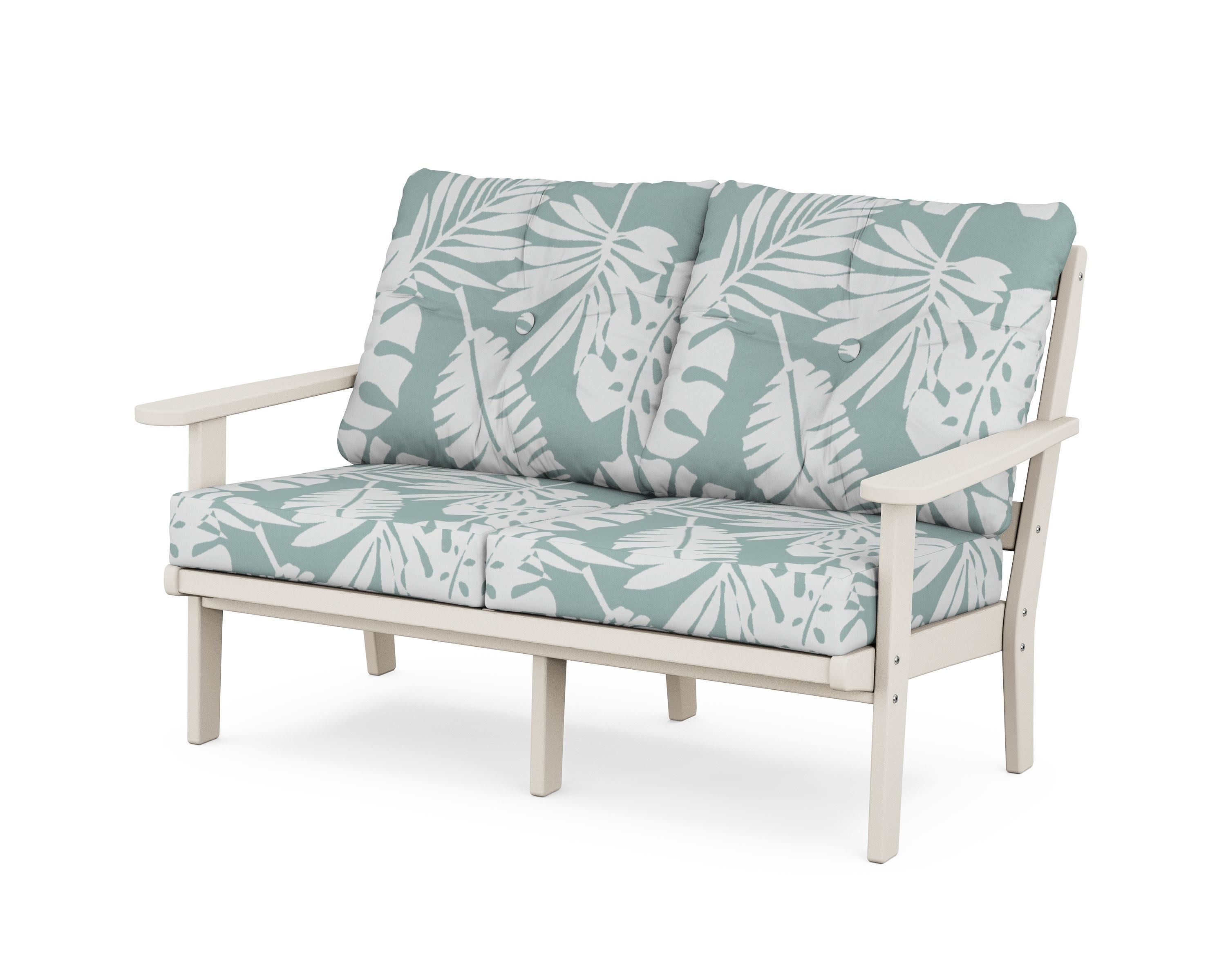 Cape Cod Deep Seating Loveseat in Sand Castle / Leaf Glacier Spa