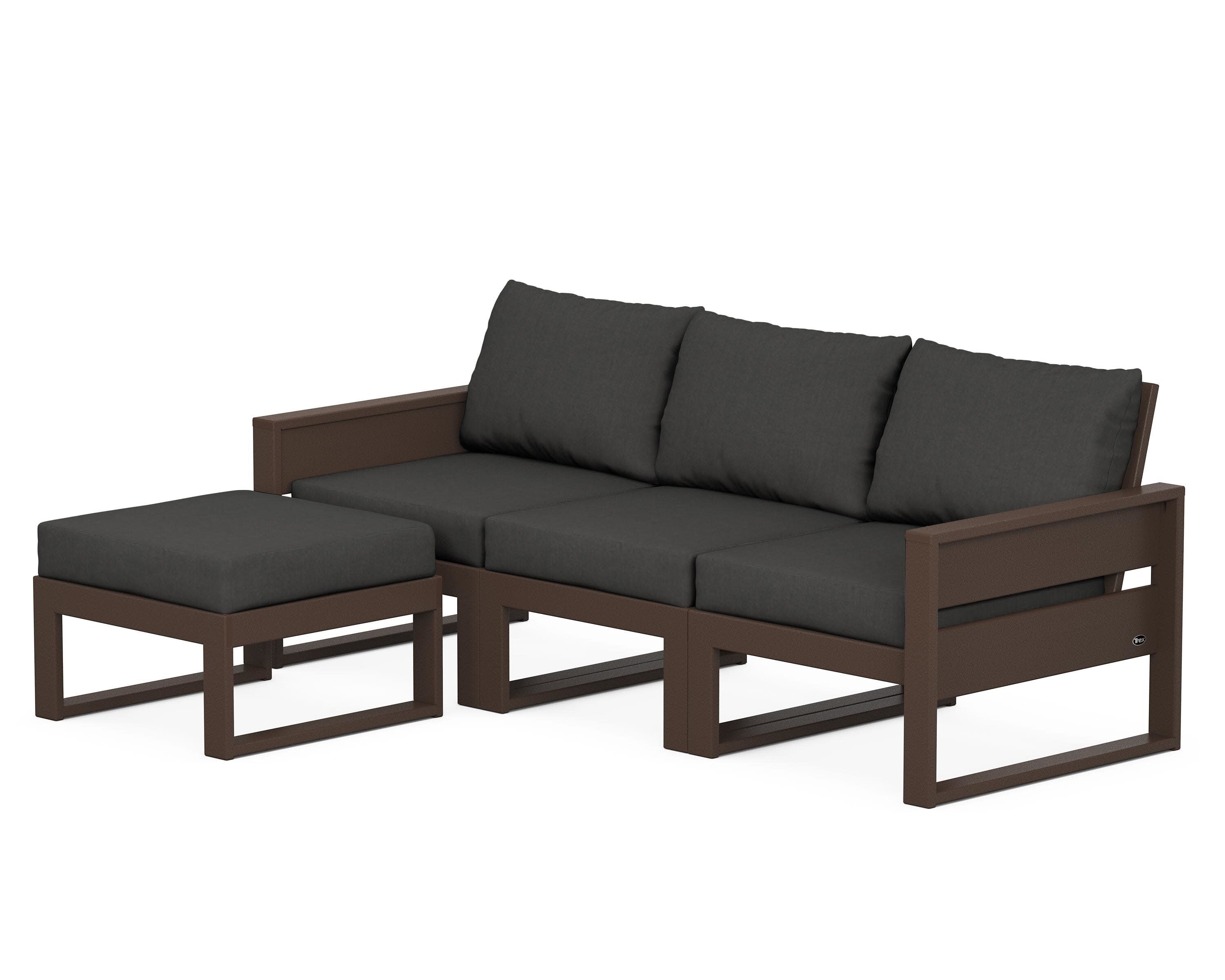 Eastport 4- Piece Sectional with Ottoman in Vintage Lantern / Spectrum Carbon