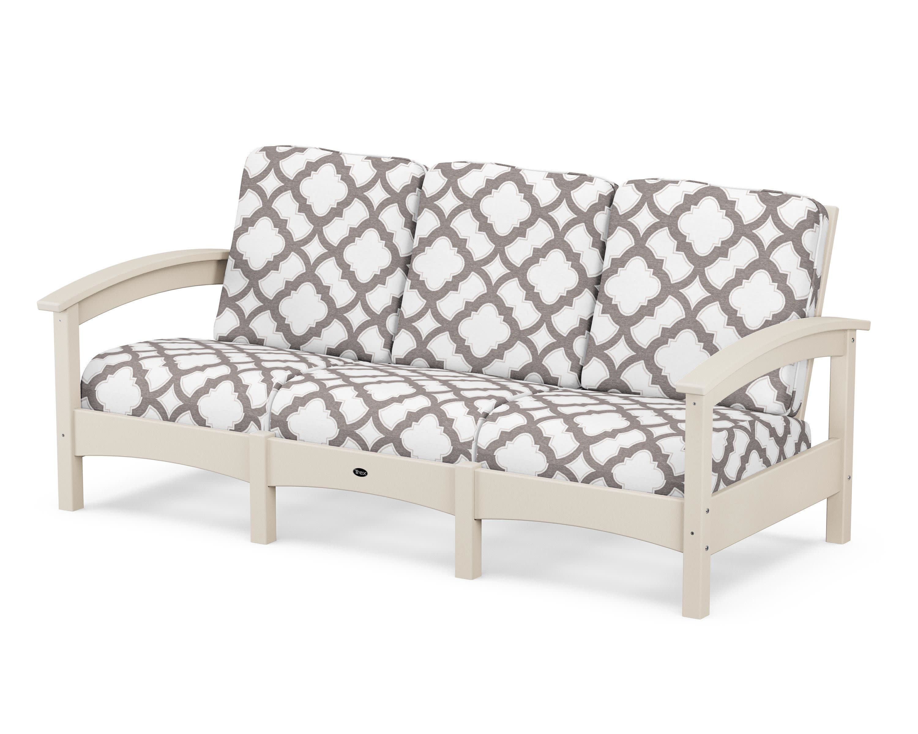 Rockport Club Sofa in Sand Castle / Trellis Grey Mist