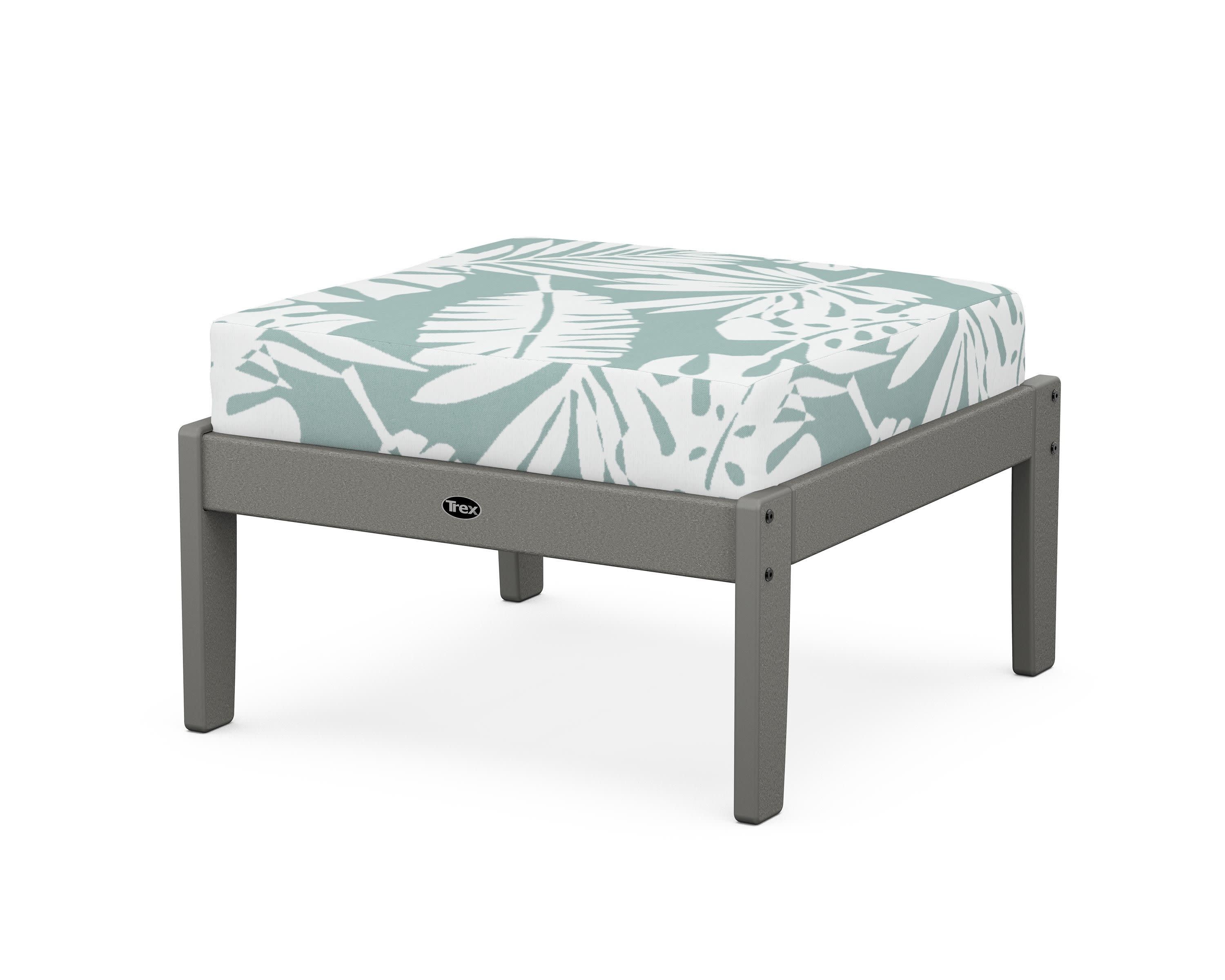 Yacht Club Deep Seating Ottoman in Stepping Stone / Leaf Glacier Spa