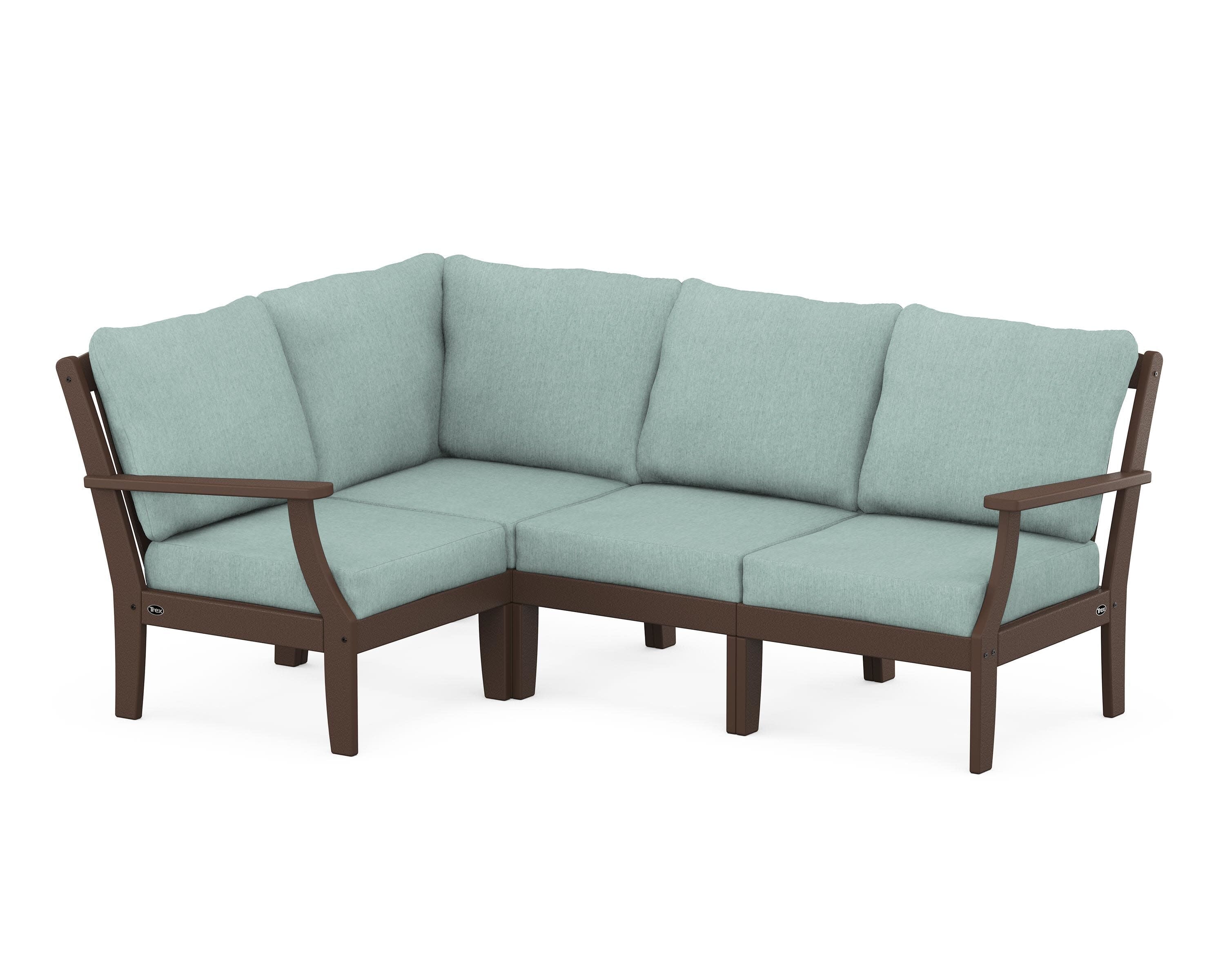 Yacht Club Modular 4-Piece Deep Seating Set in Vintage Lantern / Glacier Spa