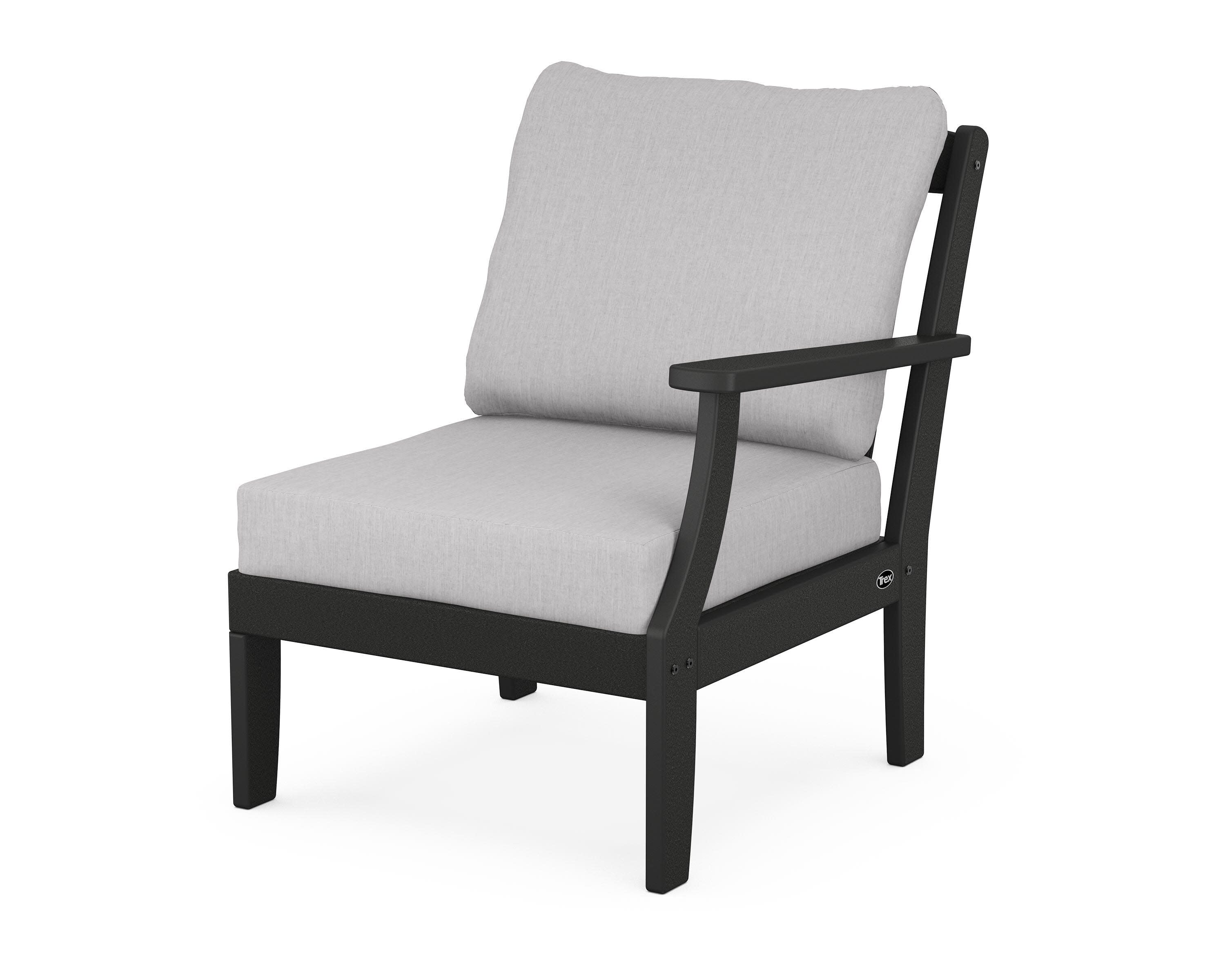 Yacht Club Modular Right Arm Chair in Charcoal Black / Granite