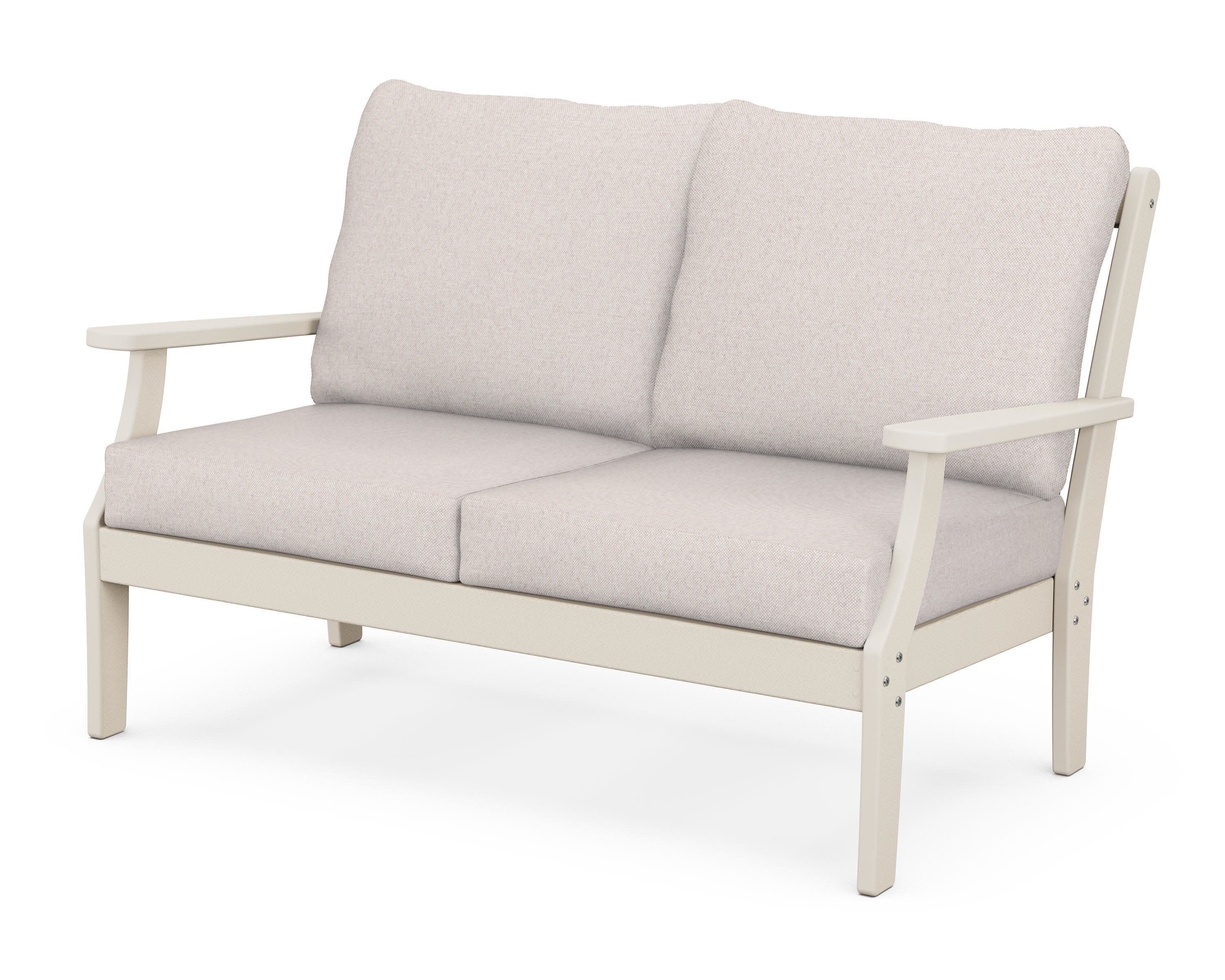 Yacht Club Deep Seating Loveseat in Sand Castle / Dune Burlap