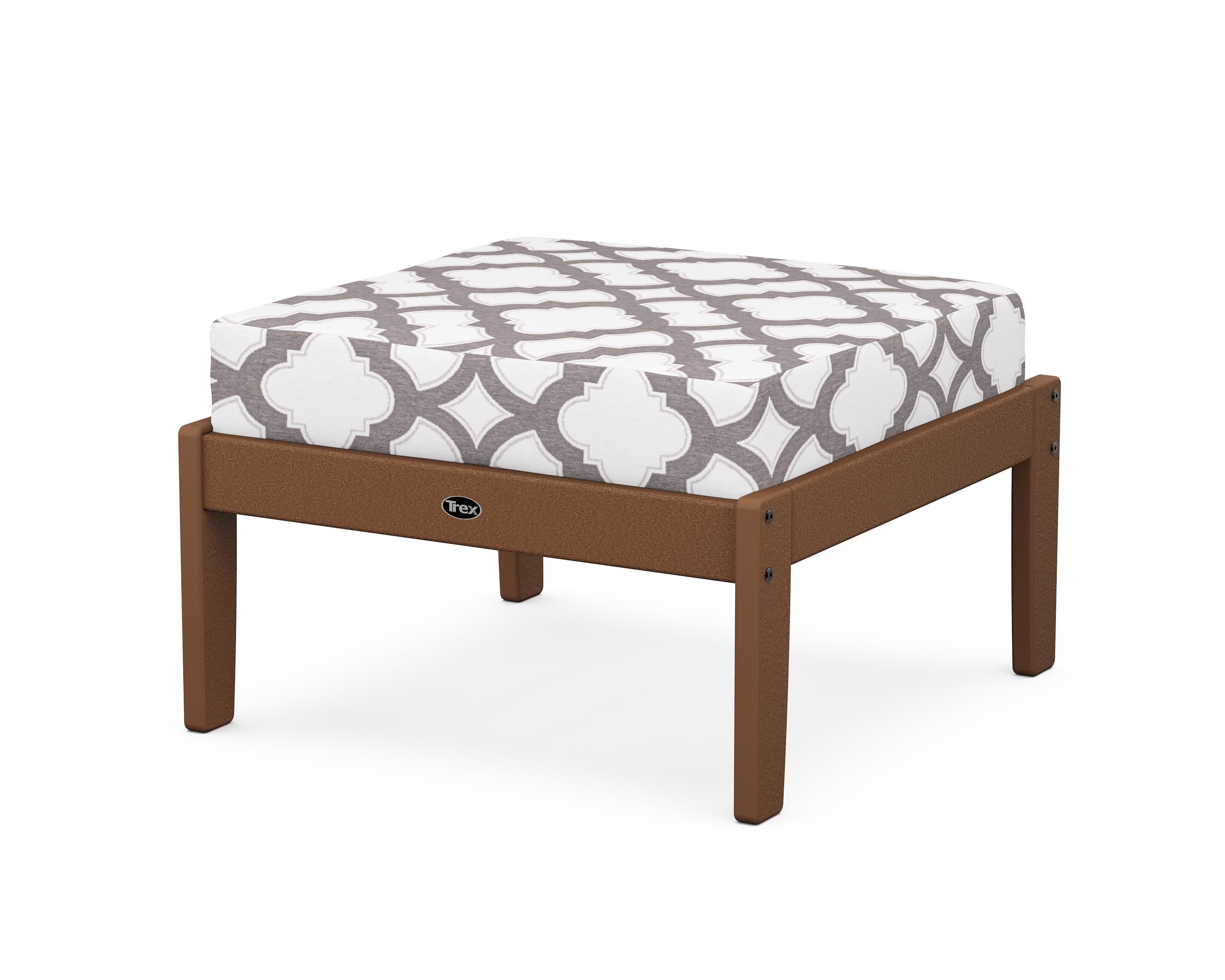 Yacht Club Deep Seating Ottoman in Tree House / Trellis Grey Mist