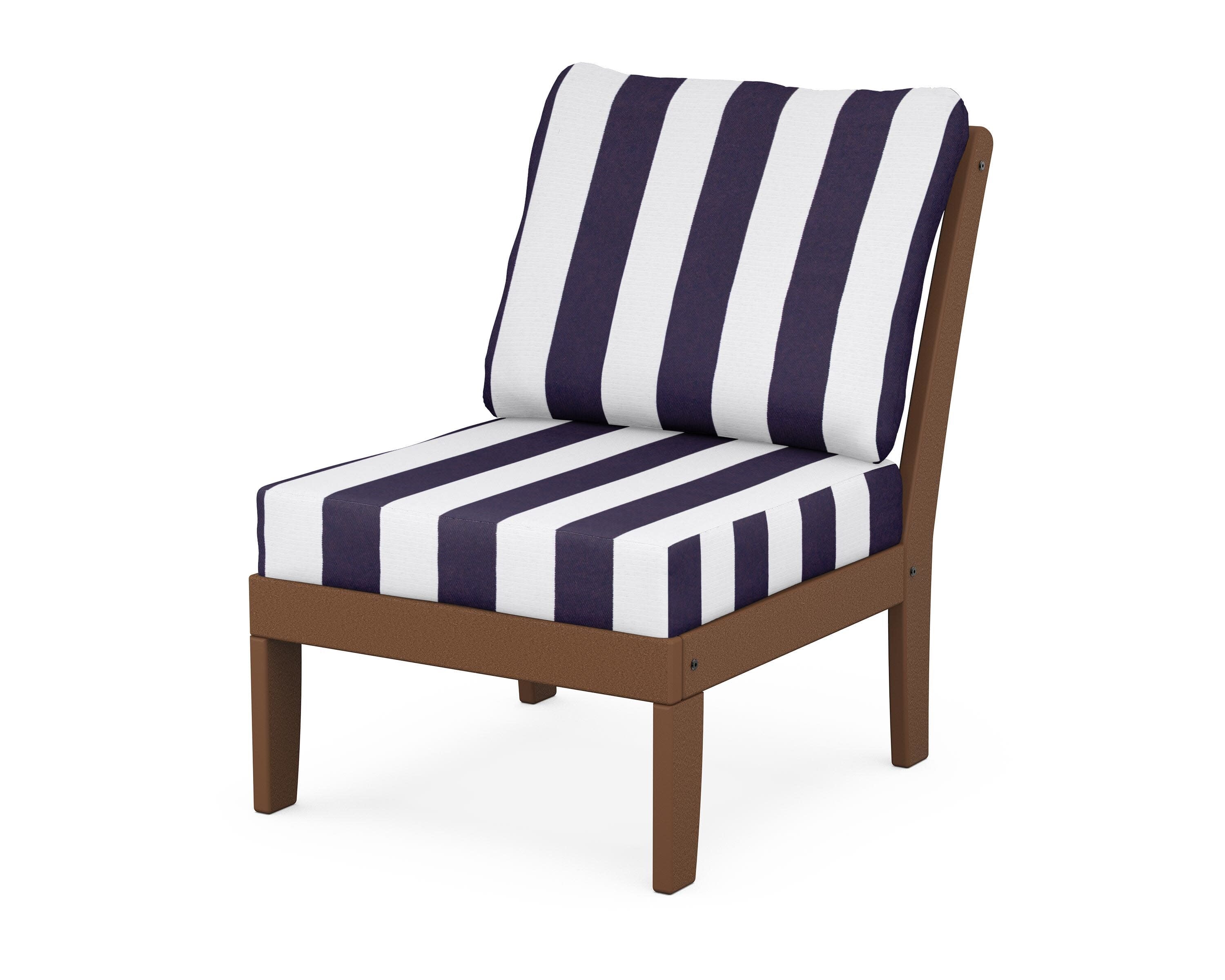 Yacht Club Modular Armless Chair in Tree House / Cabana Stripe Navy