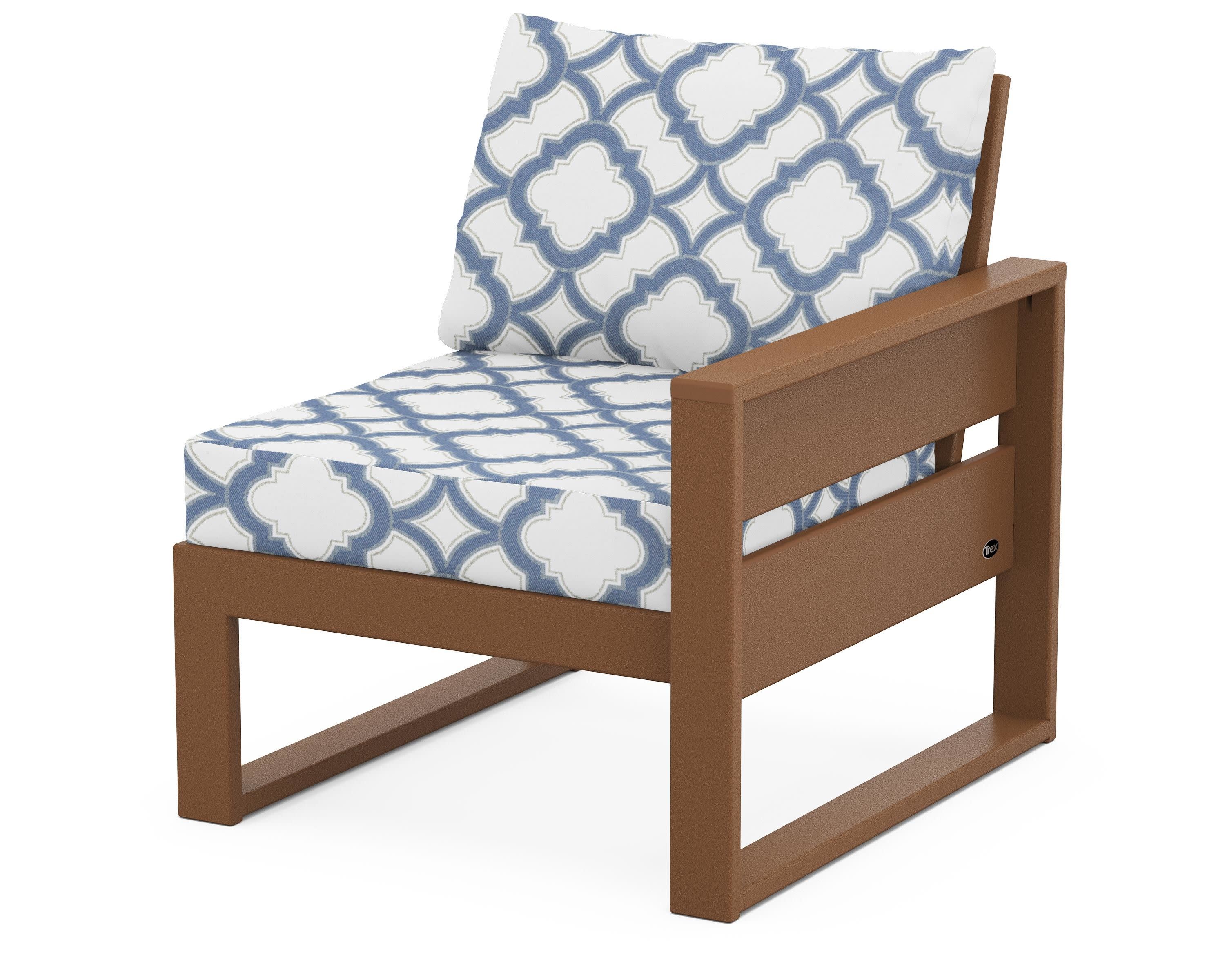 Eastport Modular Right Arm Chair in Tree House / Trellis Sky Blue