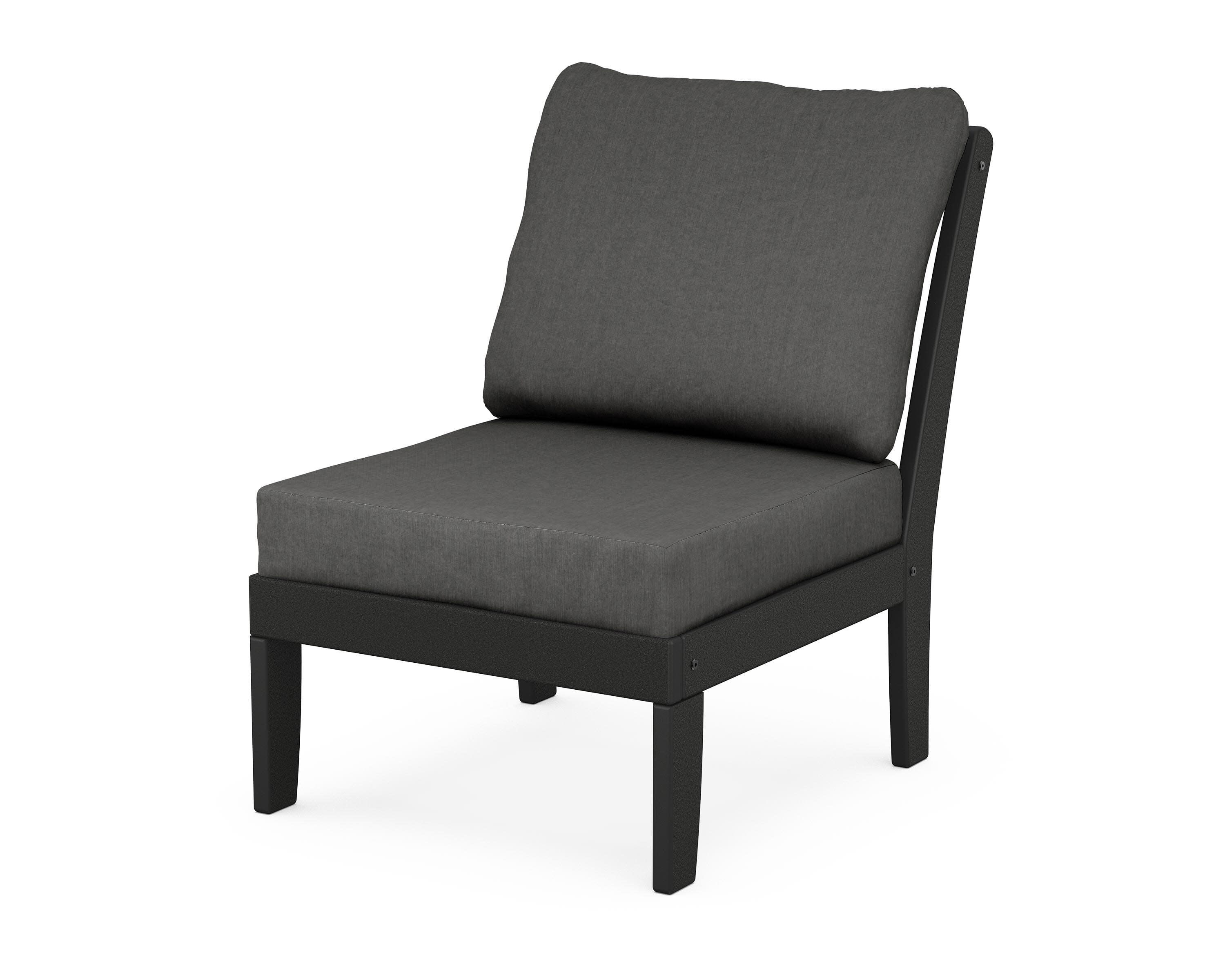 Yacht Club Modular Armless Chair in Charcoal Black / Spectrum Carbon