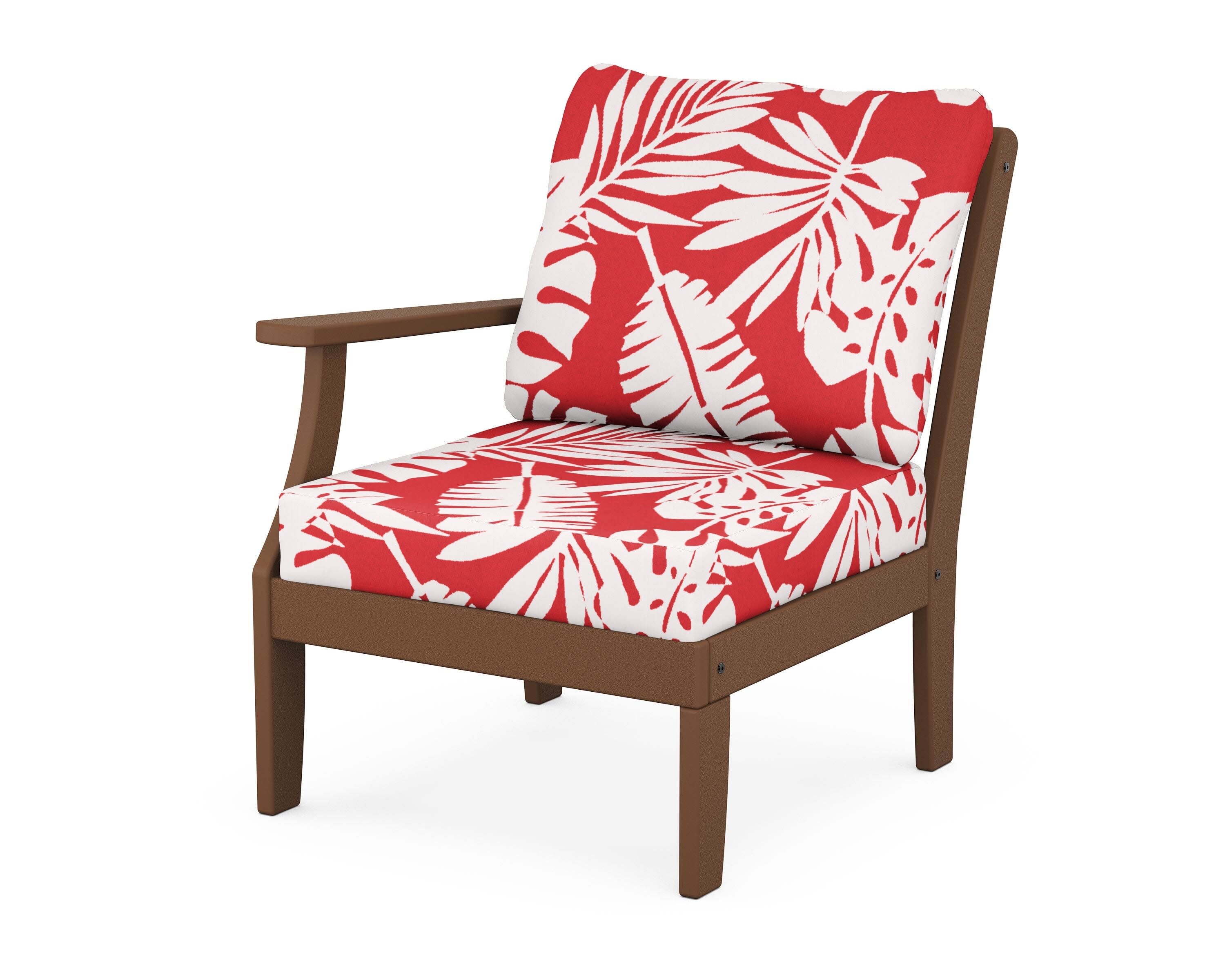 Yacht Club Modular Left Arm Chair in Tree House / Leaf Crimson