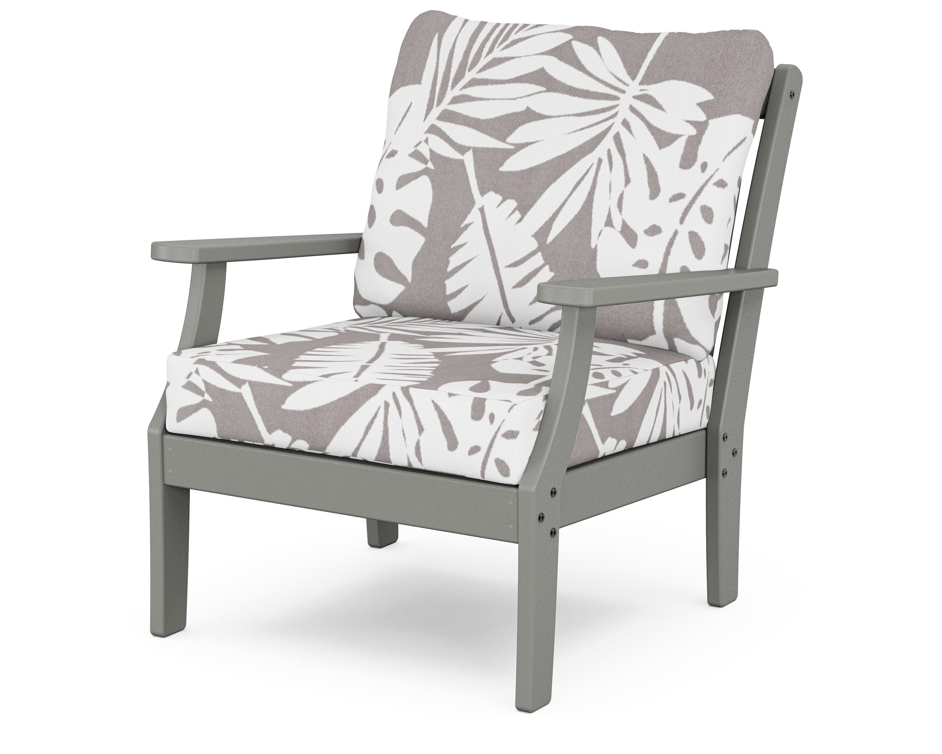 Yacht Club Deep Seating Chair in Stepping Stone / Leaf Grey Mist