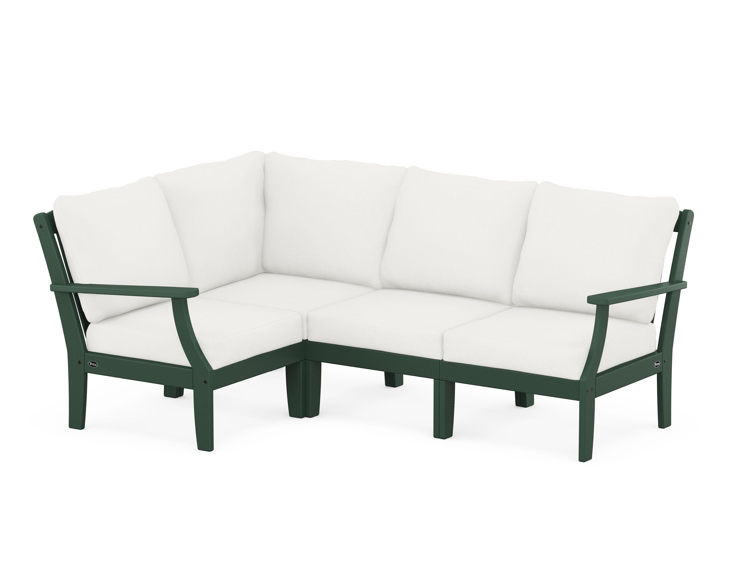 Yacht Club Modular 4-Piece Deep Seating Set in Rainforest Canopy / Natural Linen