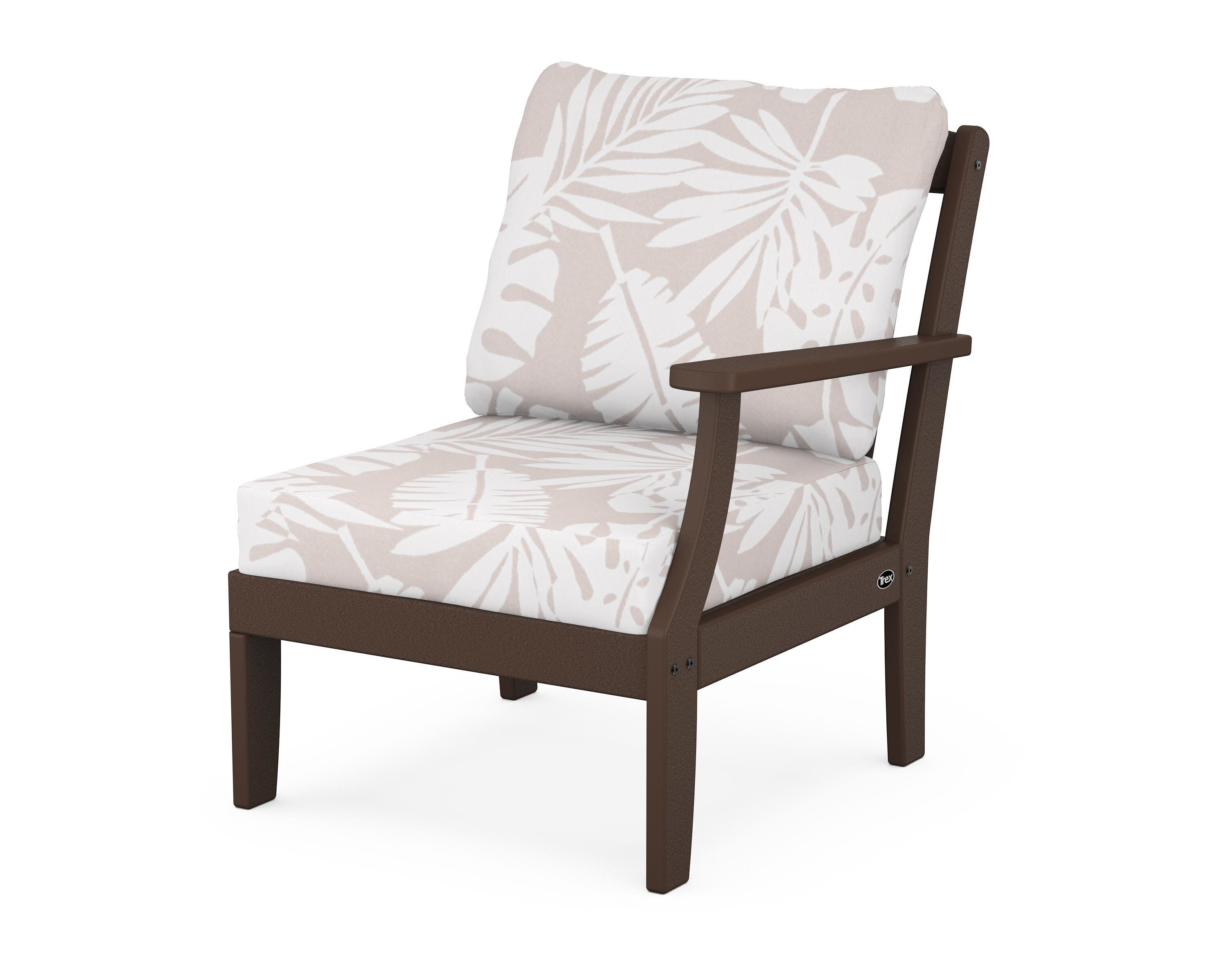 Yacht Club Modular Right Arm Chair in Vintage Lantern / Leaf Dune Burlap