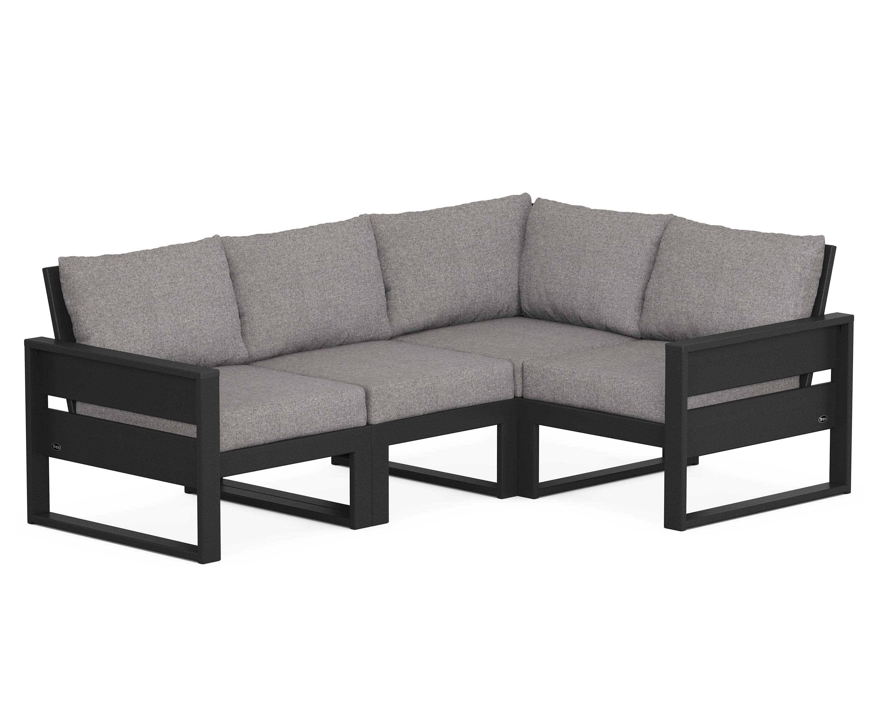 Eastport 4- Piece Sectional in Charcoal Black / Grey Mist