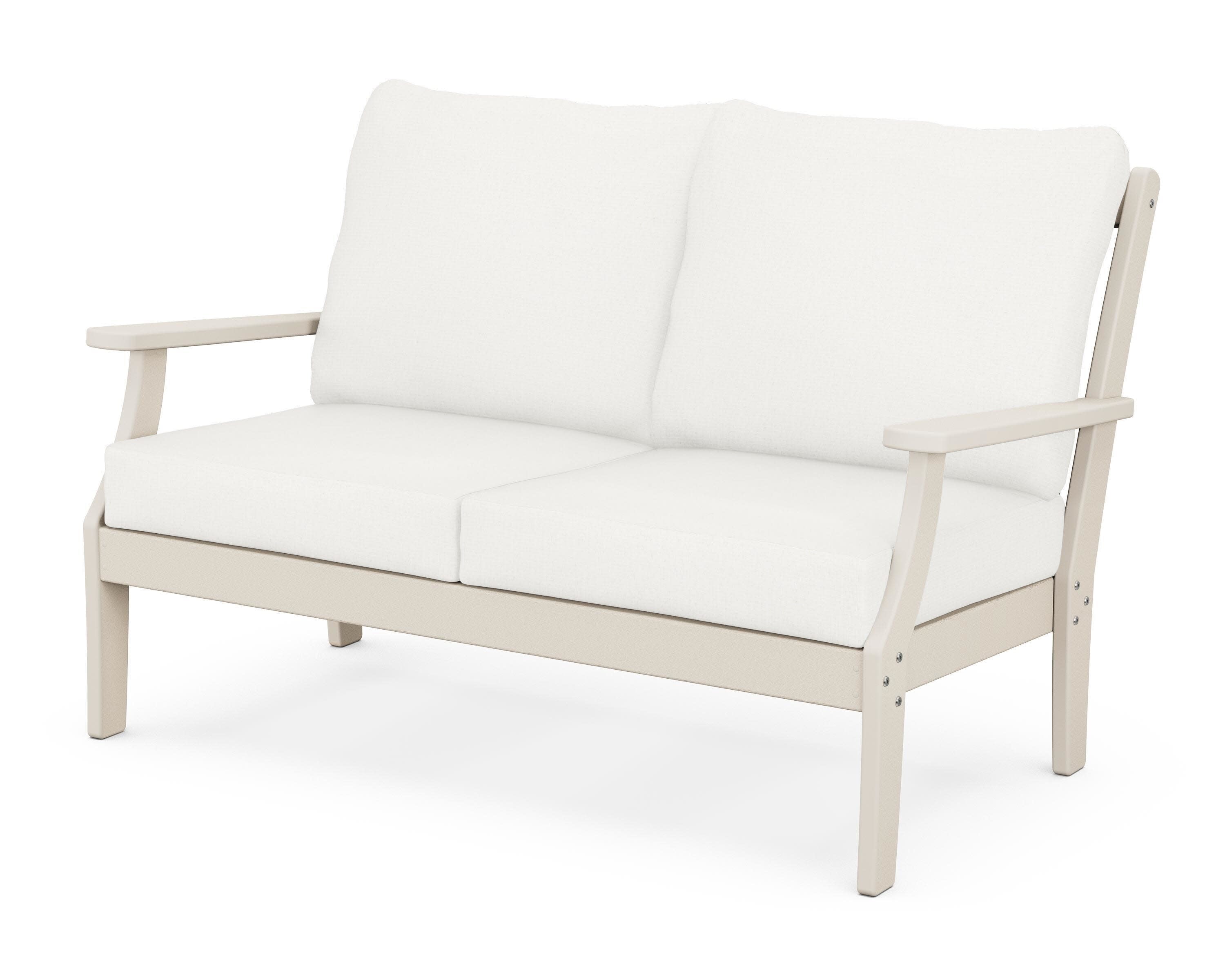 Yacht Club Deep Seating Loveseat in Sand Castle / Natural Linen