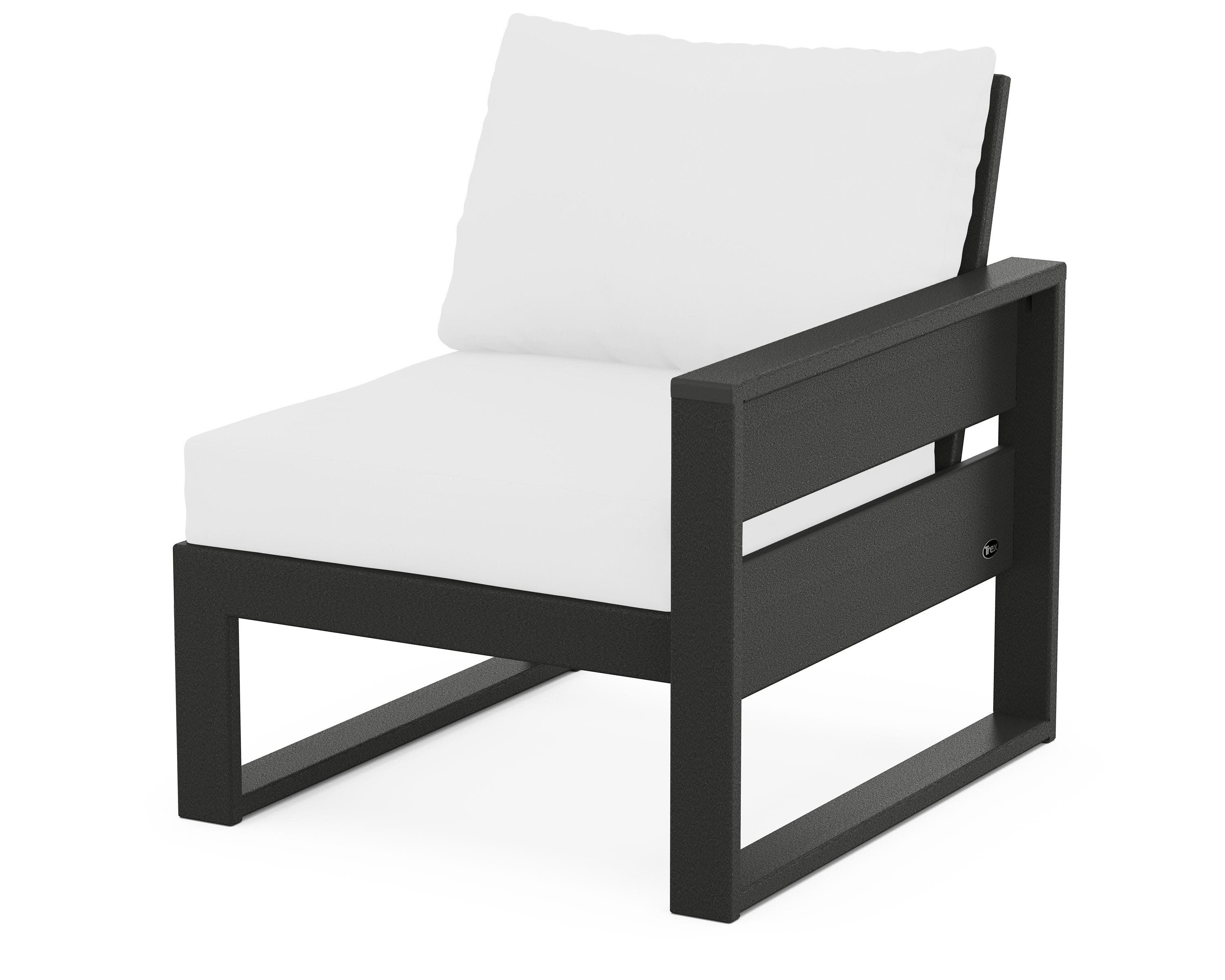 Eastport Modular Right Arm Chair in Charcoal Black / Natural