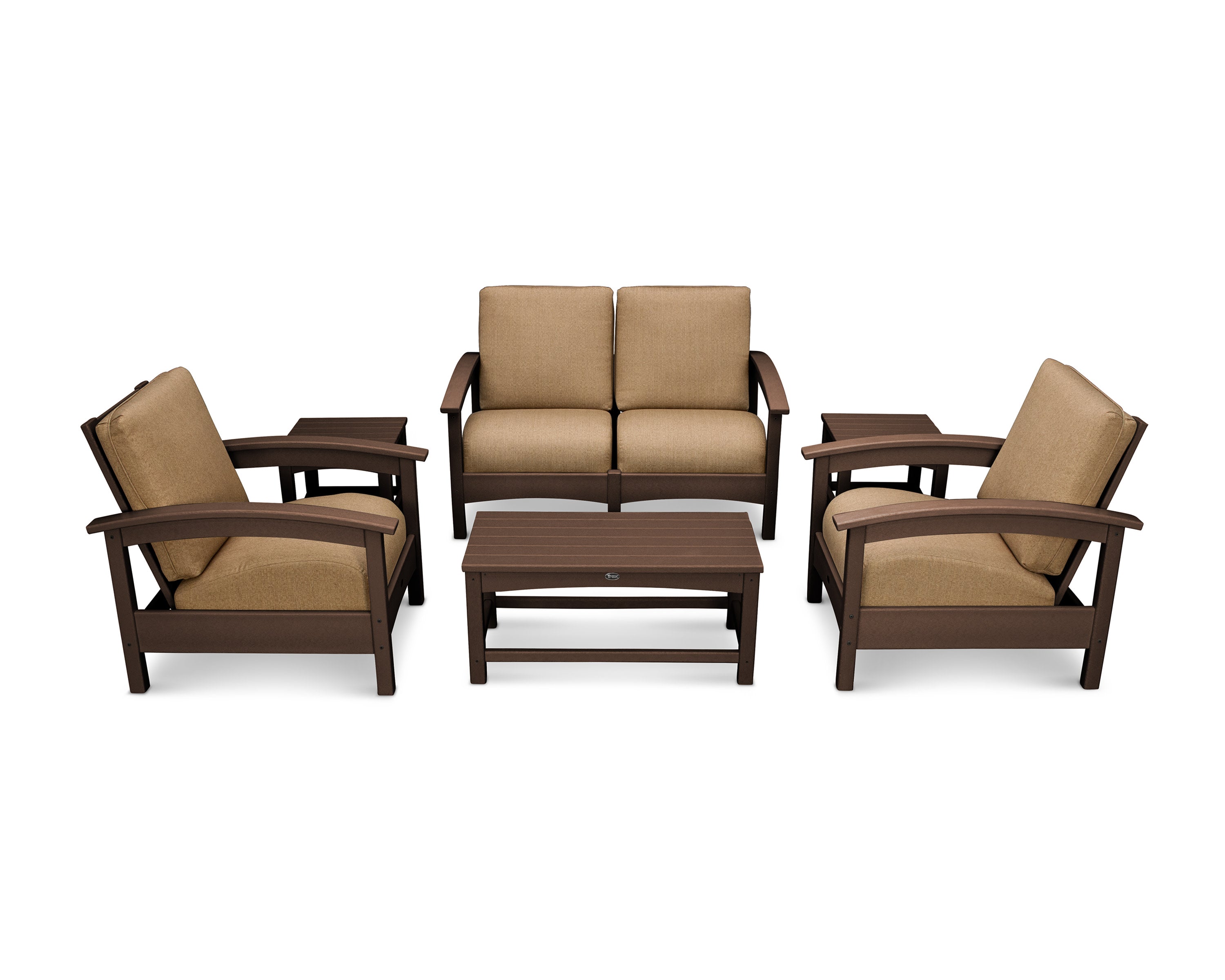 Rockport Club 6-Piece Deep Seating Conversation Set in Vintage Lantern / Sesame