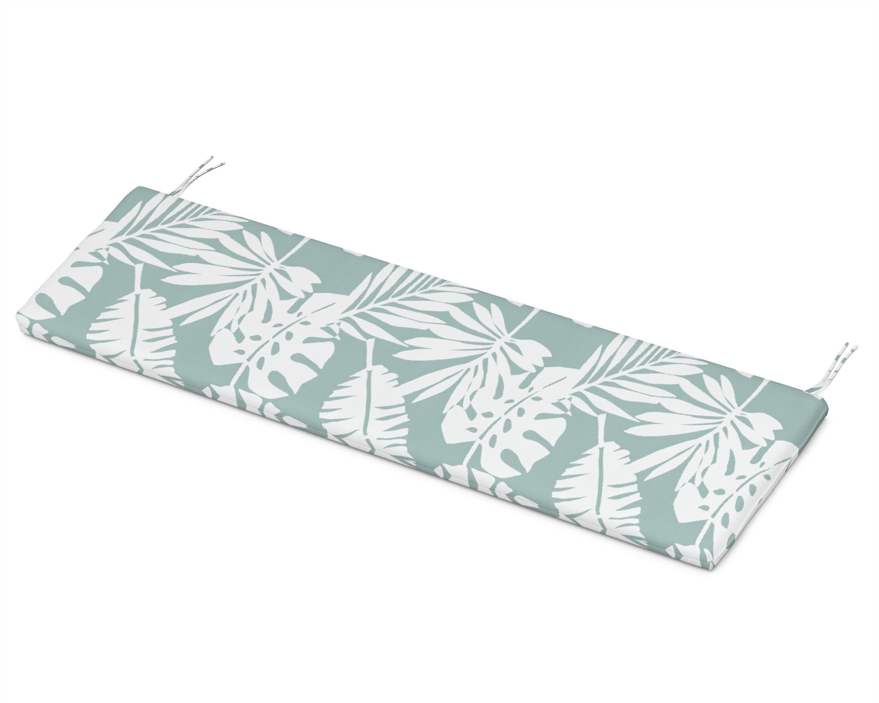 Bench Seat Cushion - 18.5"D x 55.5"W x 2.5"H in Leaf Glacier Spa