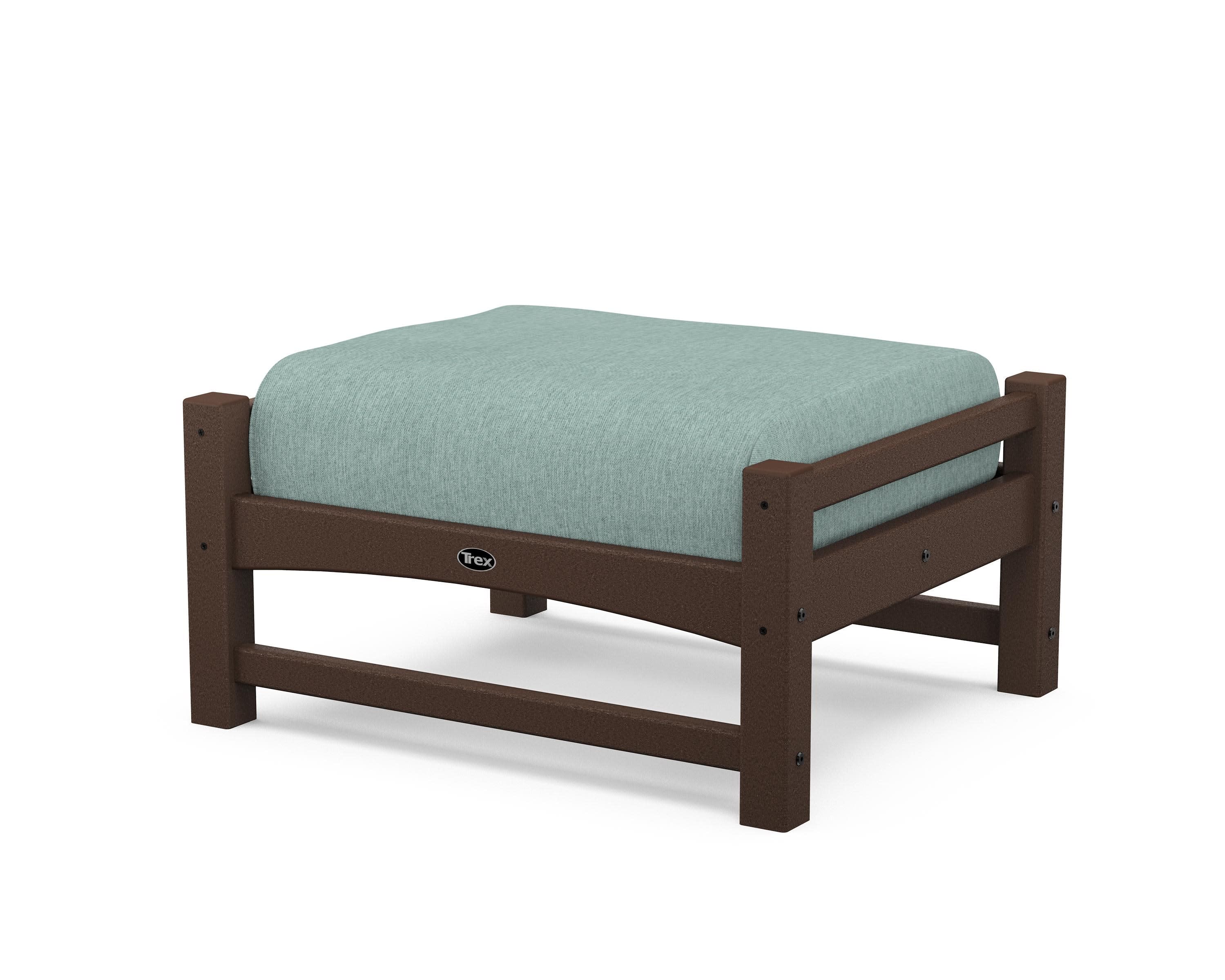 Rockport Club Ottoman in Vintage Lantern / Glacier Spa
