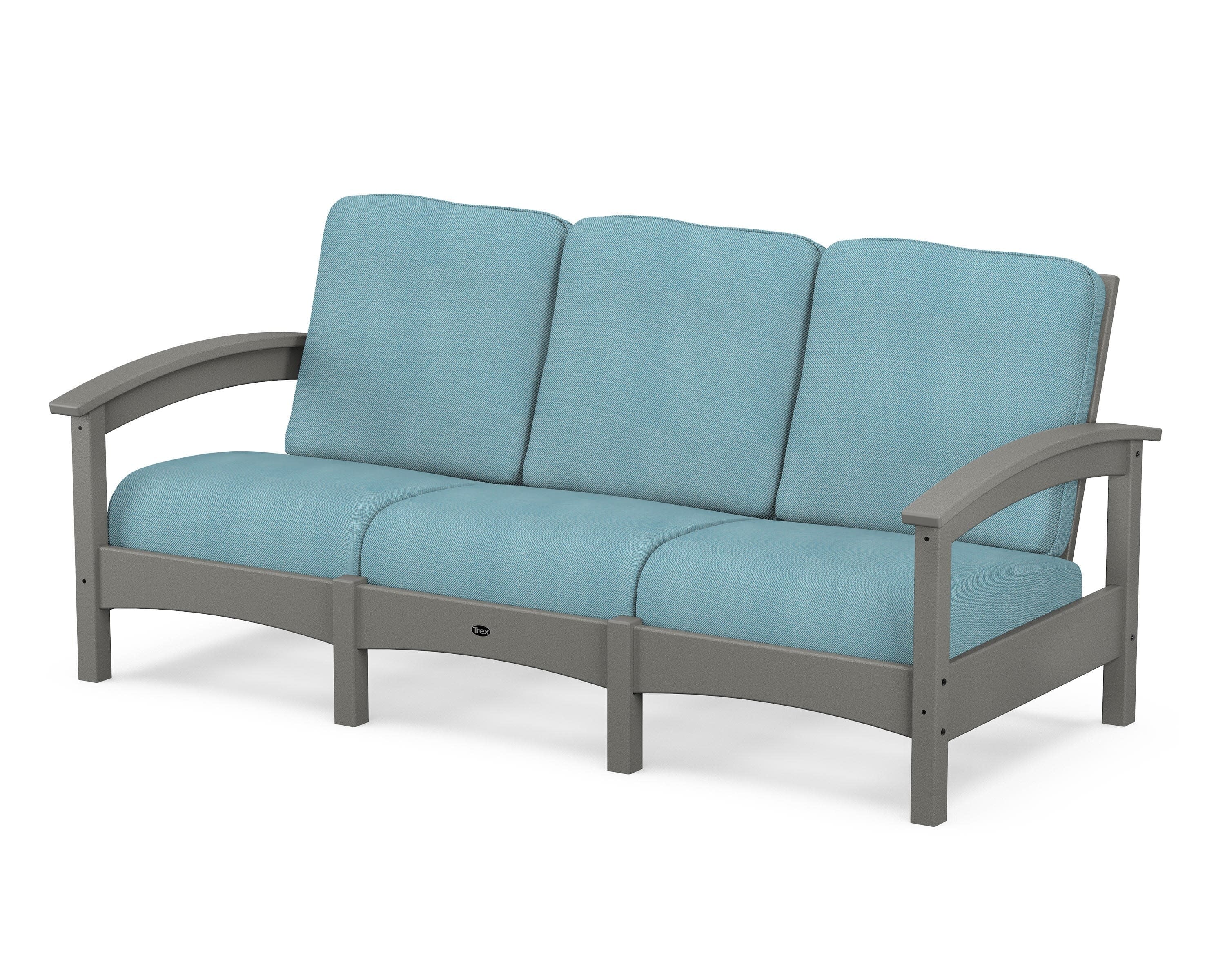 Rockport Club Sofa in Stepping Stone / Lattice Sky Blue