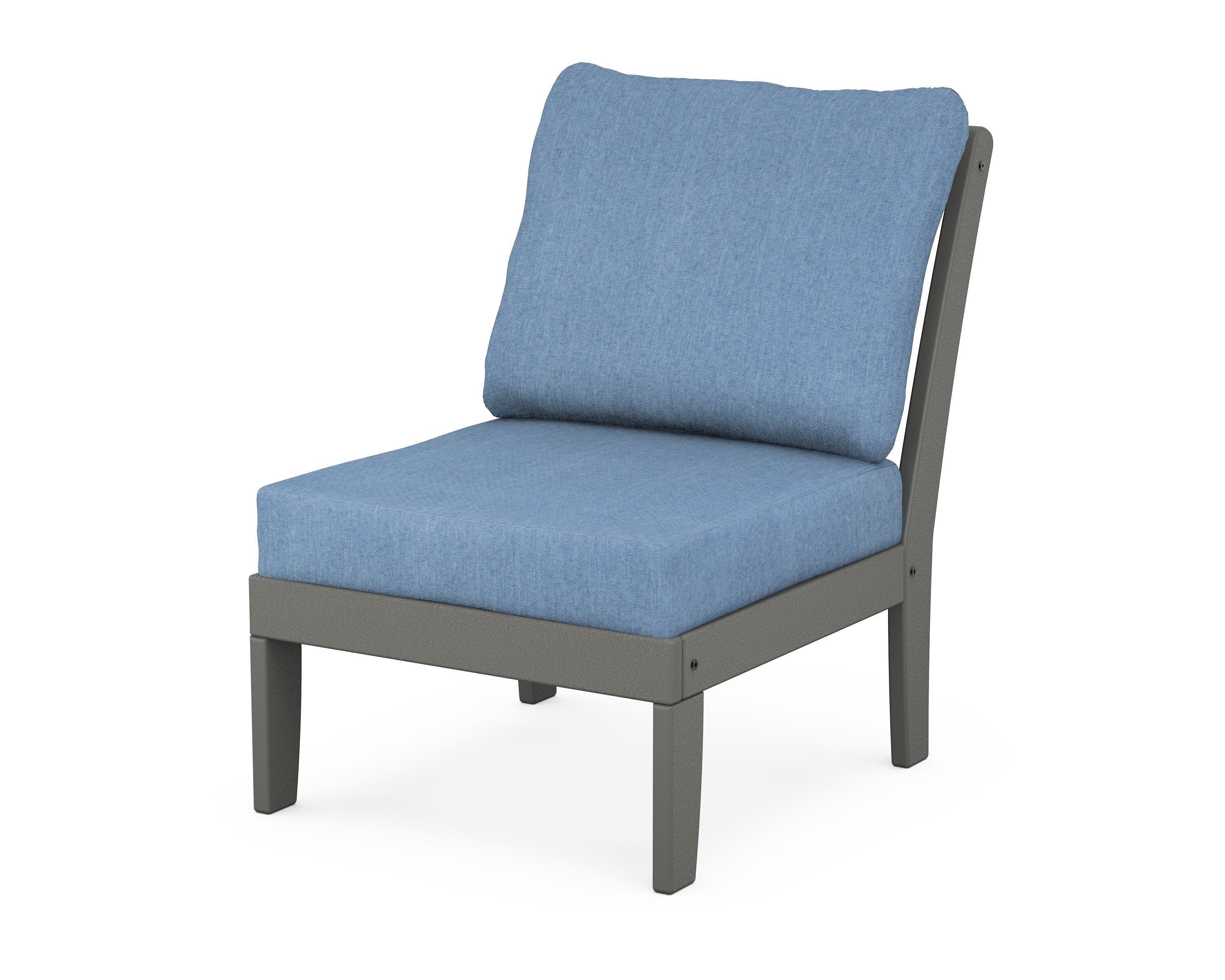 Yacht Club Modular Armless Chair in Stepping Stone / Sky Blue