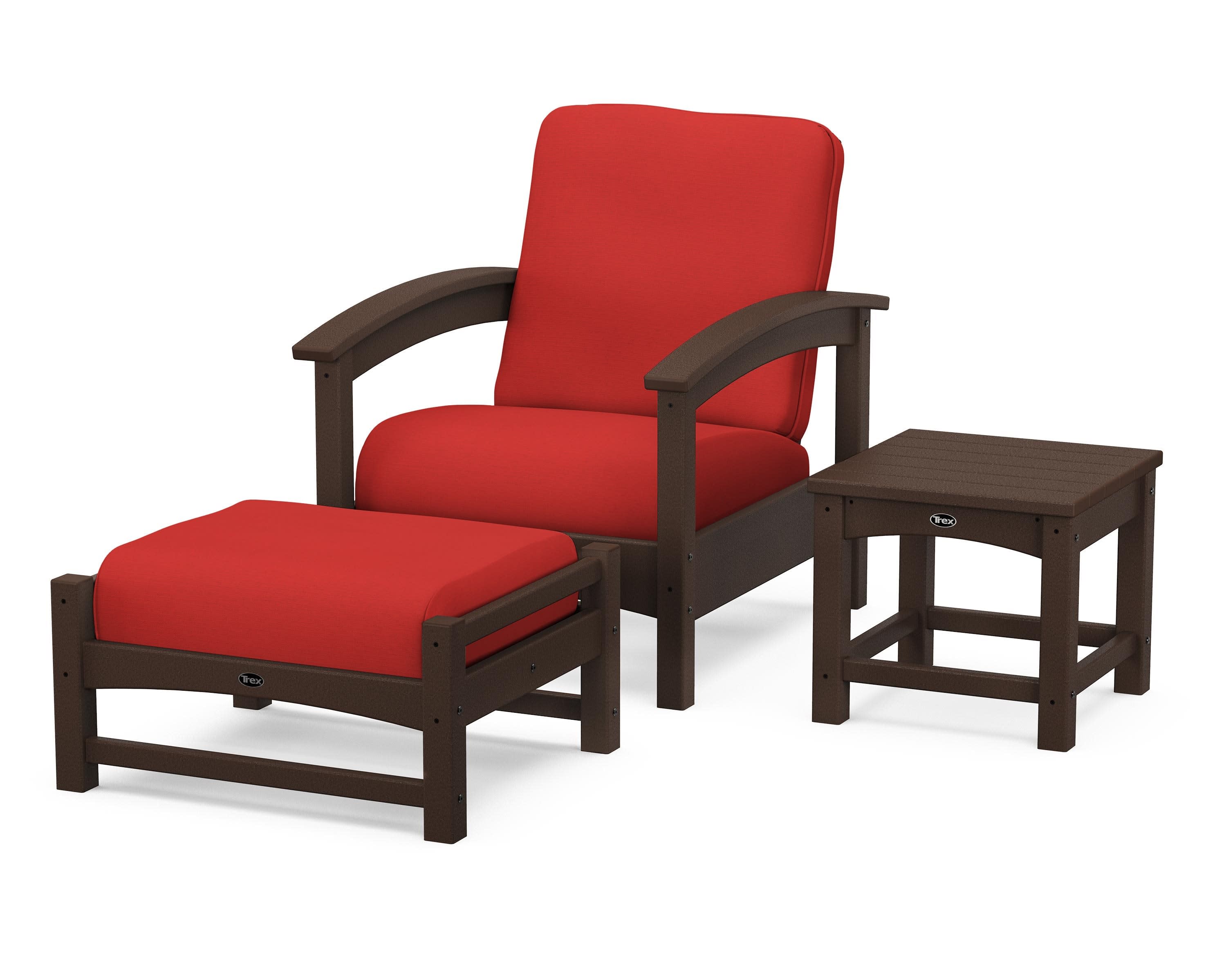 Rockport 3-Piece Deep Seating Set in Vintage Lantern / Crimson Linen